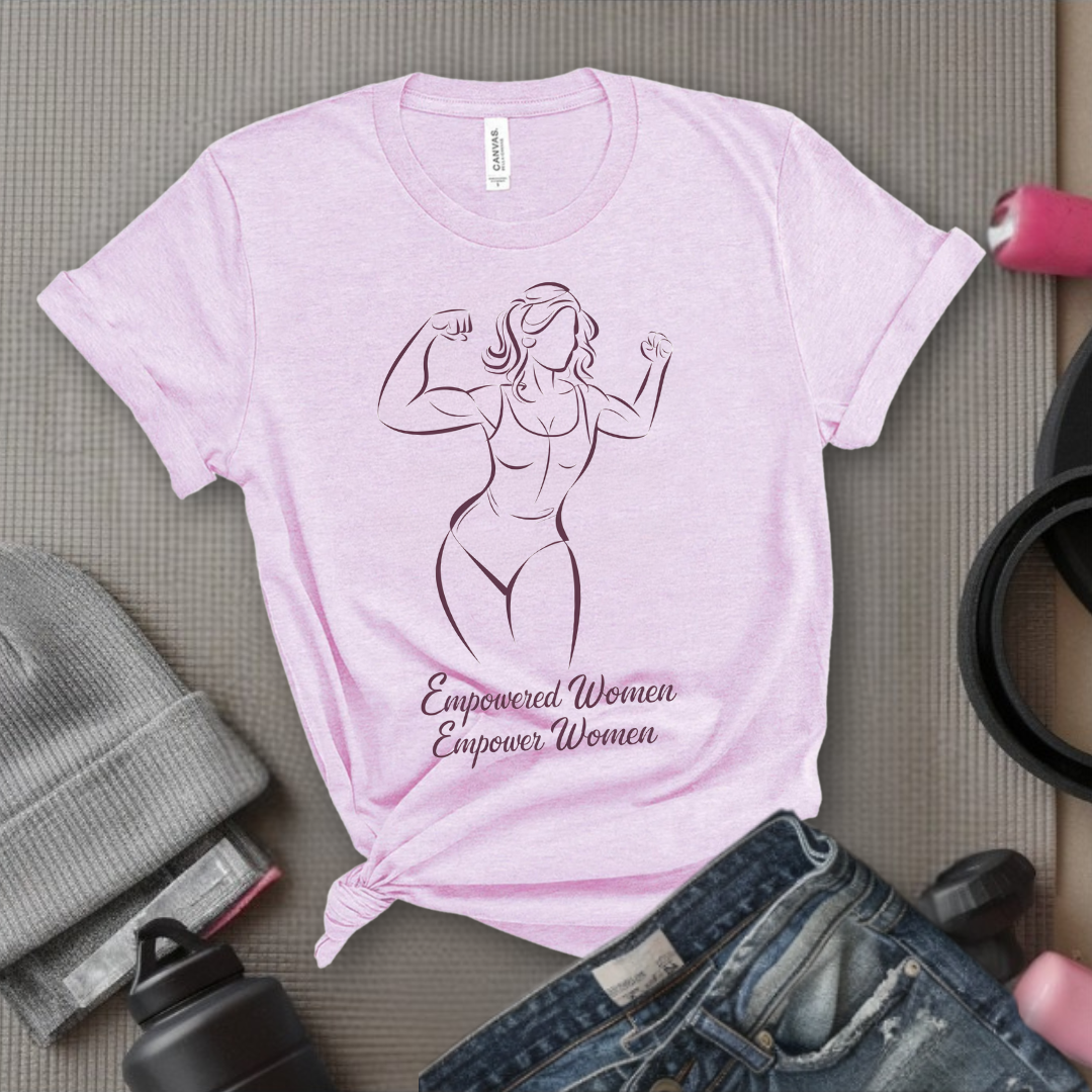 Workout Empowered Empower Women Tshirt - Feminist Women Empowerment Shirt - Unisex Jersey Short Sleeve Shirt - Gift for Yourself, Female Friends - Bella Canvas 3001