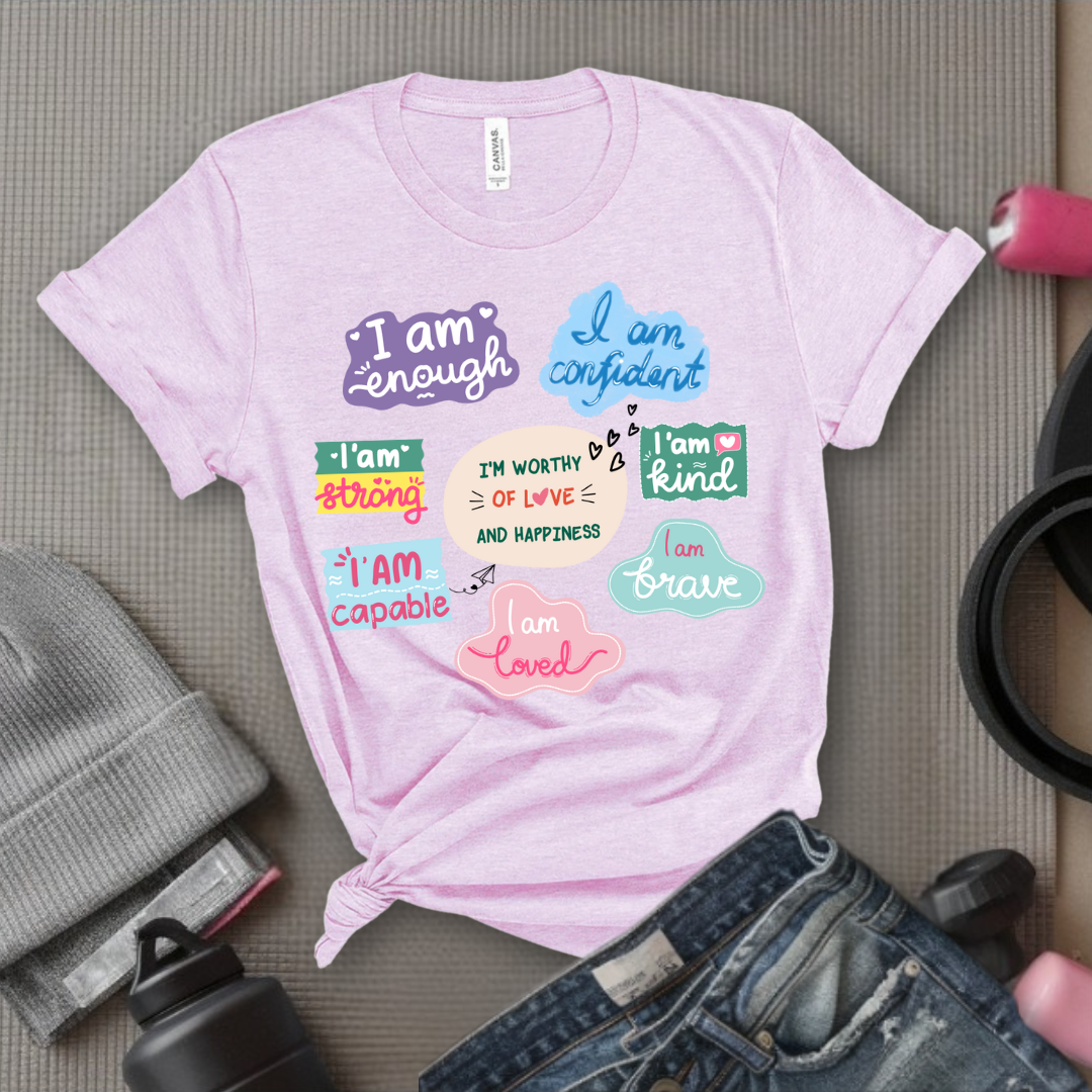 I am Inspiration Shirt - I am Enough T-shirt - Motivational Y2k Style Tshirt - Positive Quotes Tee - Self Love Gift for Women - Bella Canvas 3001
