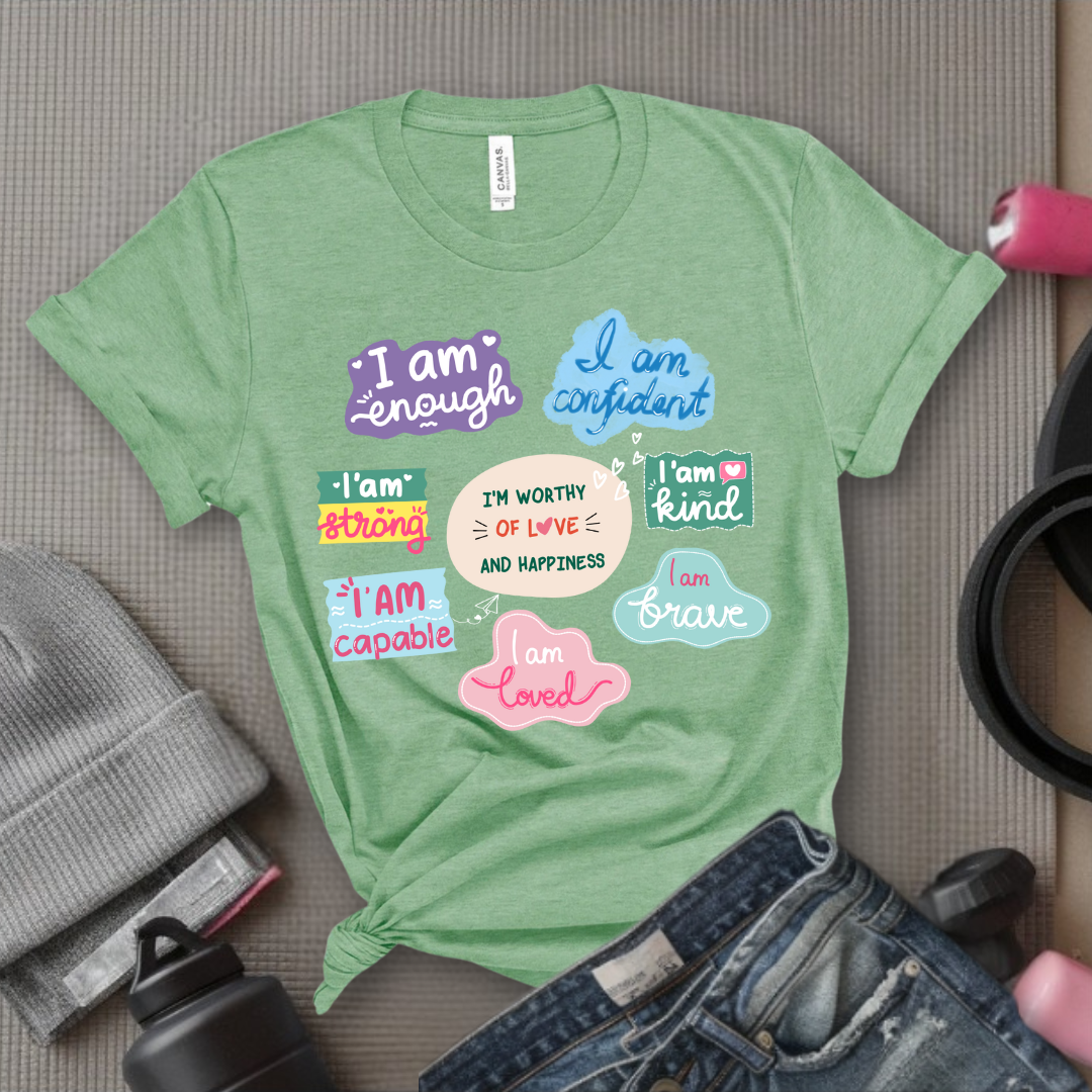 I am Inspiration Shirt - I am Enough T-shirt - Motivational Y2k Style Tshirt - Positive Quotes Tee - Self Love Gift for Women - Bella Canvas 3001