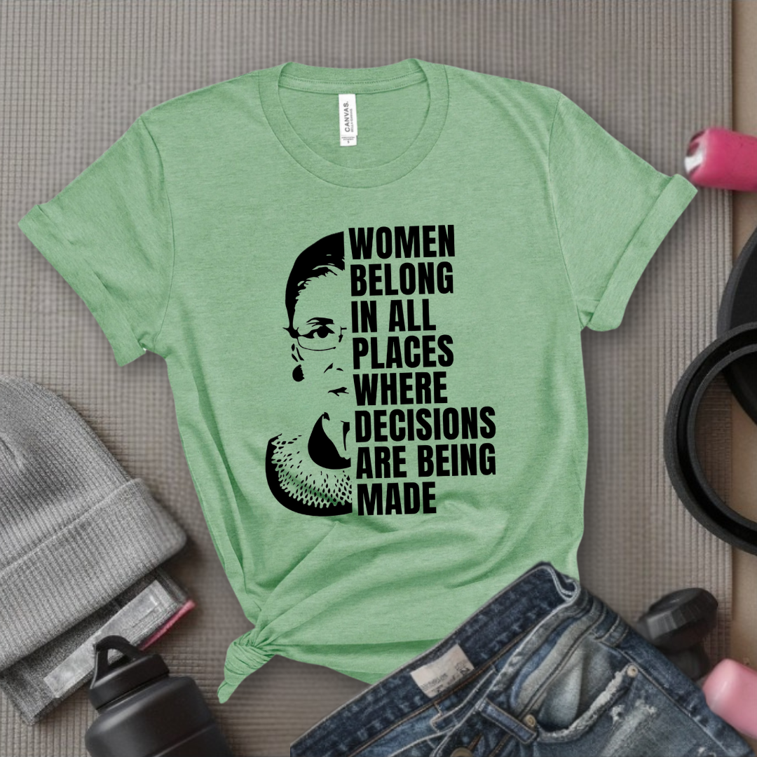 Women Belong In All Places Tshirt - Feminist Women Empowerment Shirt - Unisex Jersey Short Sleeve Shirt - Bella Canvas 3001