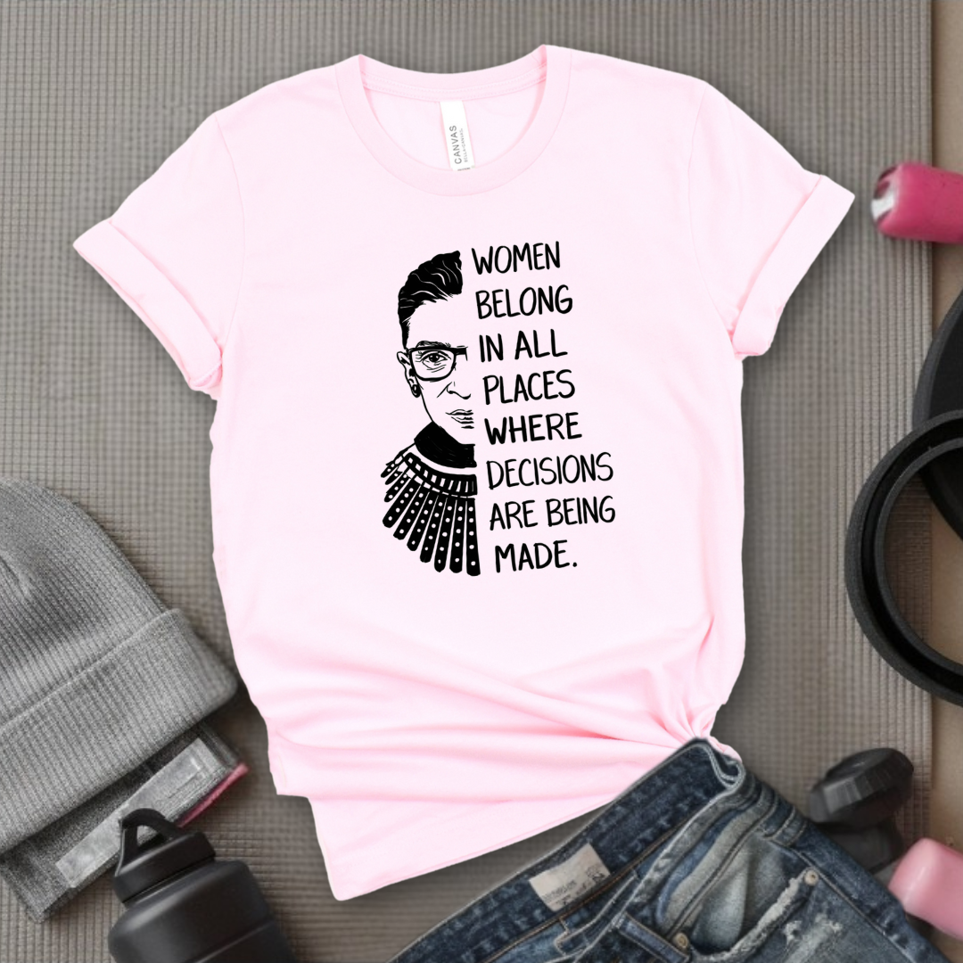 Women Belong In All Places V2 - Women Empowerment Tee - Gift for Her - Bella Canvas 3001