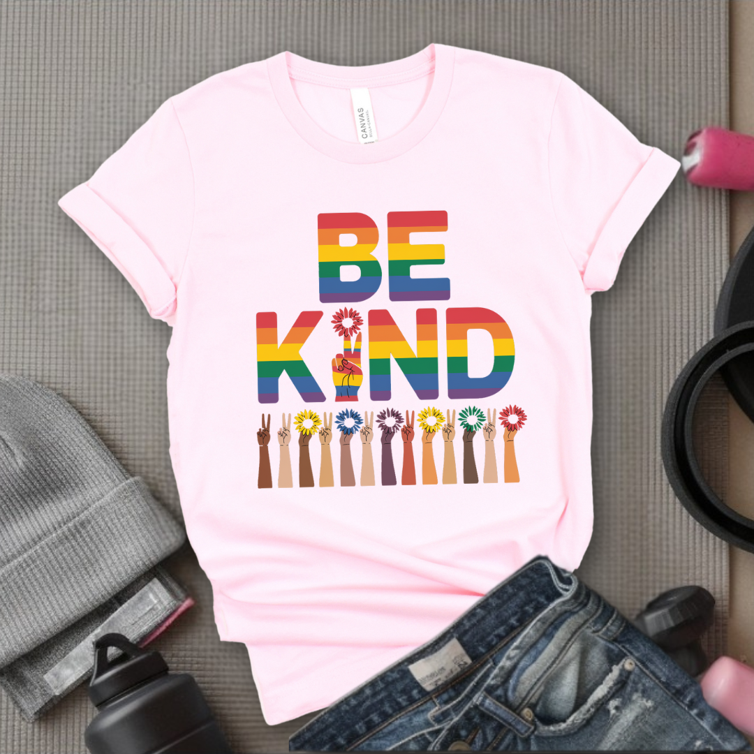 Be Kind Flowers - Girl Power Inspirational T-Shirt - Women Empowerment Tee - Gift for Her - Bella Canvas 3001