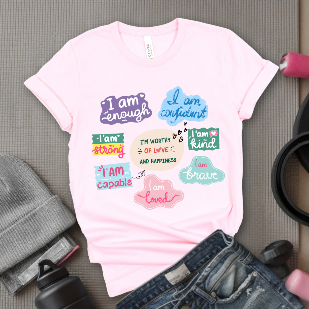 I am Inspiration Shirt - I am Enough T-shirt - Motivational Y2k Style Tshirt - Positive Quotes Tee - Self Love Gift for Women - Bella Canvas 3001