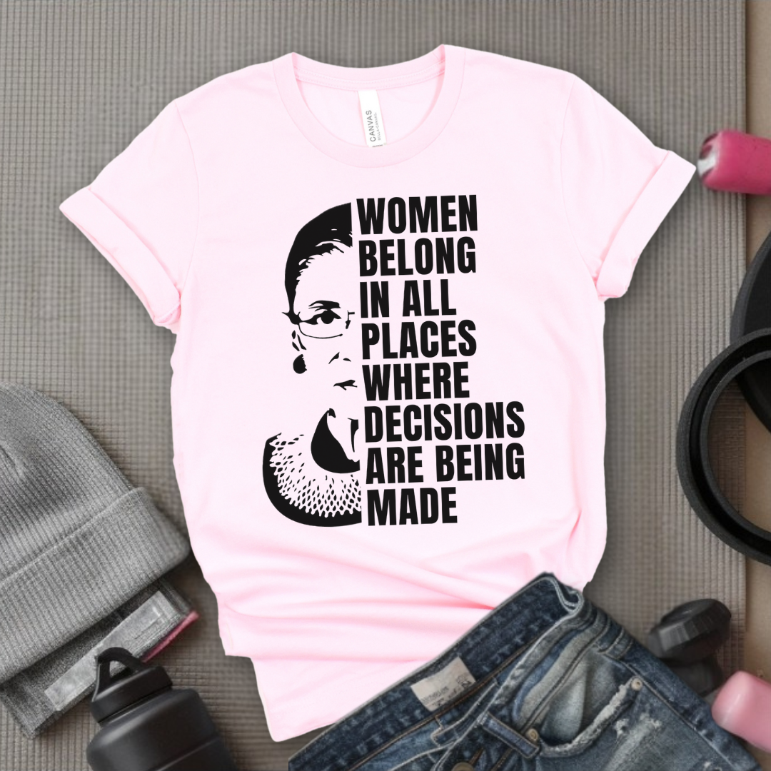 Women Belong In All Places Tshirt - Feminist Women Empowerment Shirt - Unisex Jersey Short Sleeve Shirt - Bella Canvas 3001