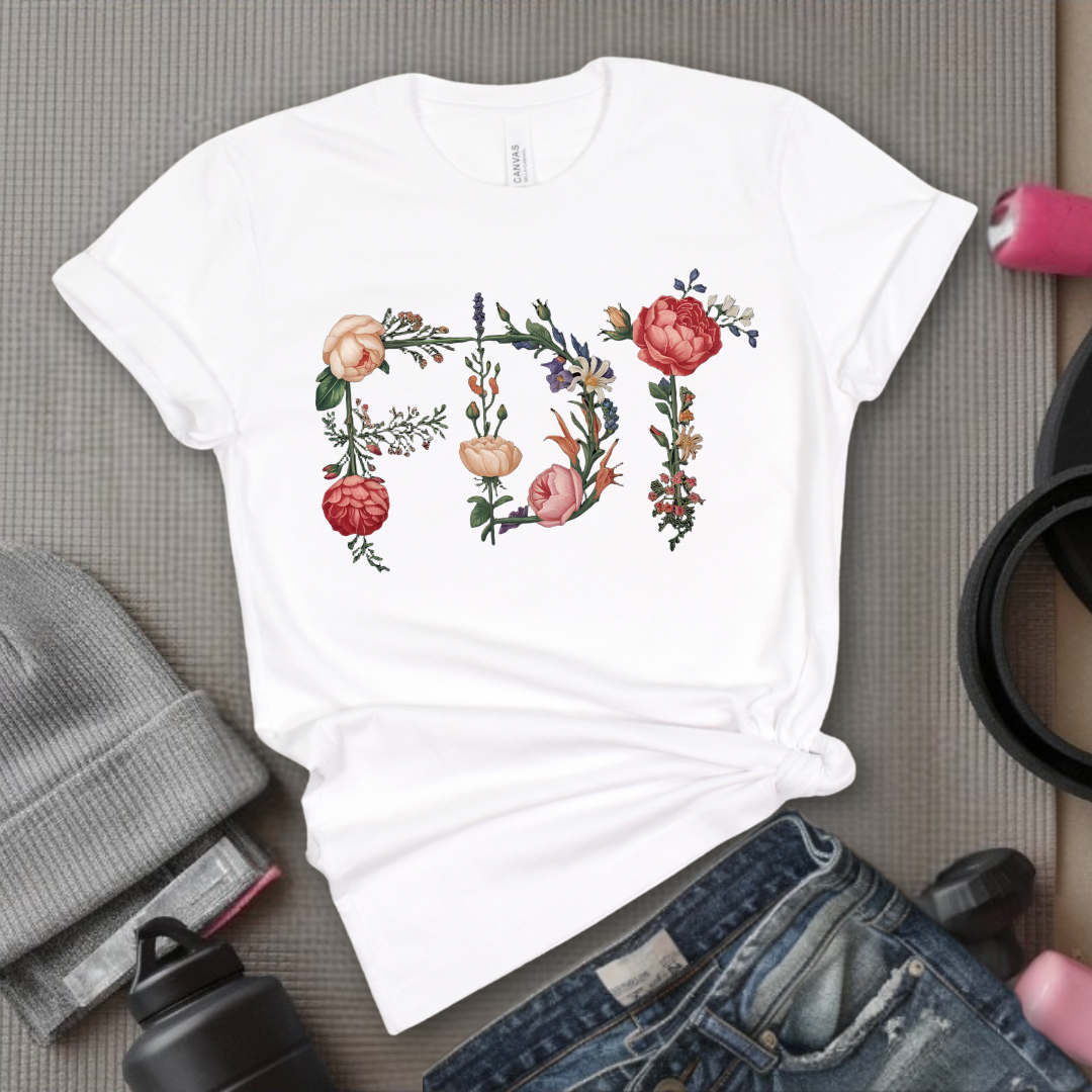 FDT Floral - Feminist Gift Empowerment Art Flower Design T-Shirt - Gift for Woman - Bella Canvas 3001