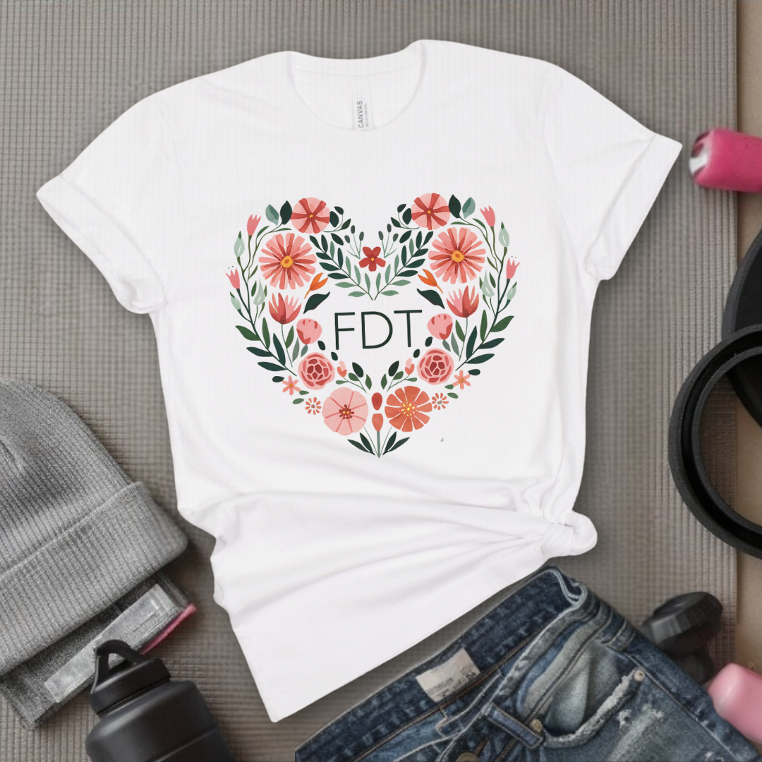 Fdt Heart Shaped Flower - Feminist T-Shirt - Women Empowerment Tee - Bella Canvas 3001