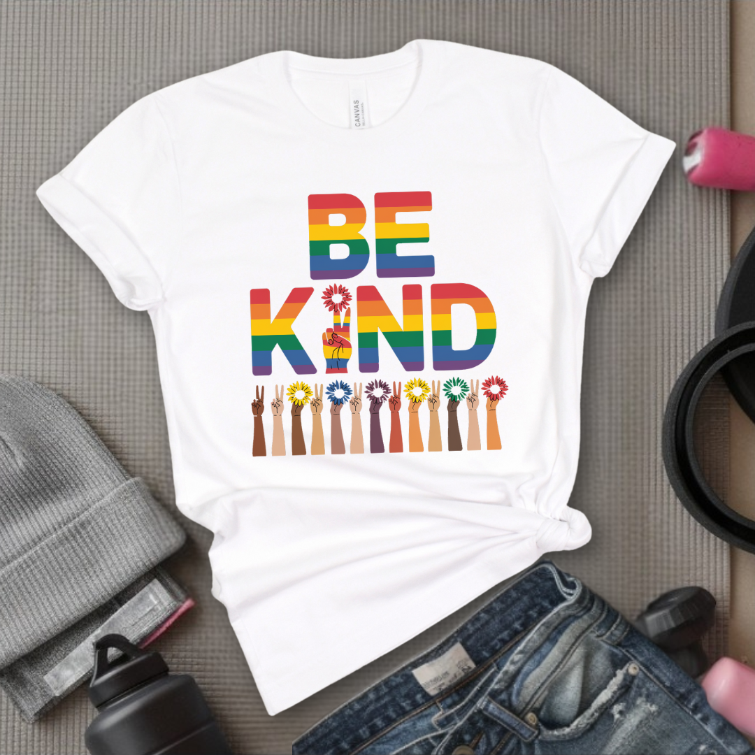 Be Kind Flowers - Girl Power Inspirational T-Shirt - Women Empowerment Tee - Gift for Her - Bella Canvas 3001