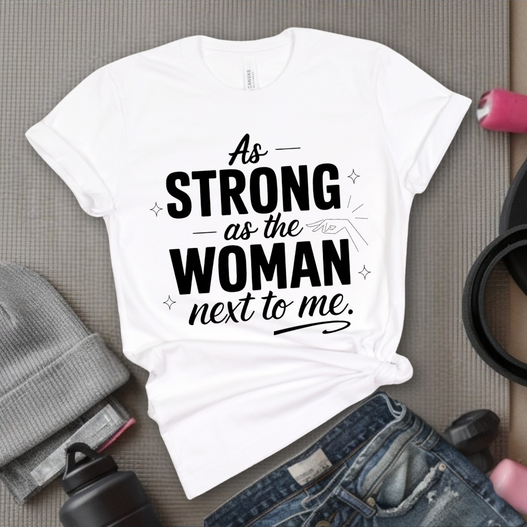 As Strong As The Woman Next To Me - Women's March T-Shirt - Feminism Tee - Gift for Her - Bella Canvas 3001