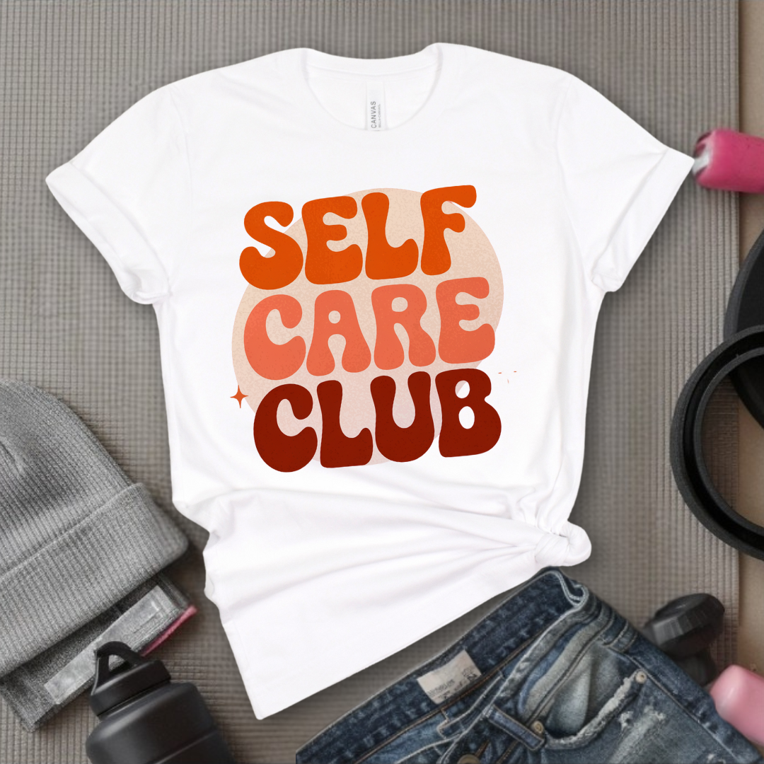 Self Care Club T-shirt - Y2k Style Tee - Unisex Jersey Short Sleeve Shirt - Gift for Yourself, Female Friends - Bella Canvas 3001