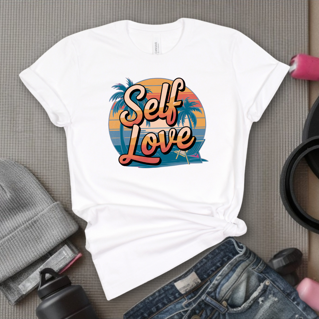 Vintage Self Love Beach Vibes T-shirt - Unisex Jersey Short Sleeve Shirt - Gift for Yourself - Bella Canvas 3001