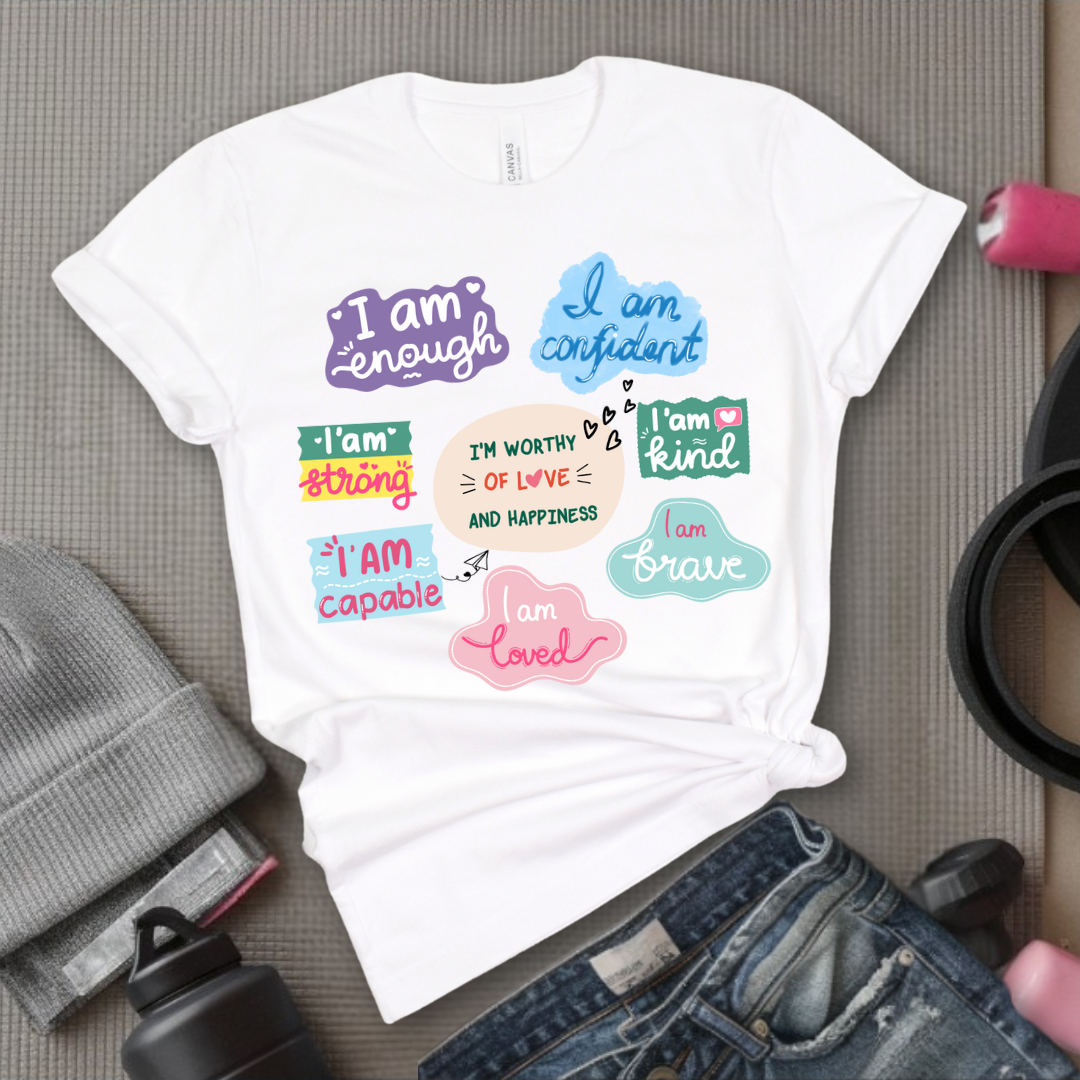 I am Inspiration Shirt - I am Enough T-shirt - Motivational Y2k Style Tshirt - Positive Quotes Tee - Self Love Gift for Women - Bella Canvas 3001
