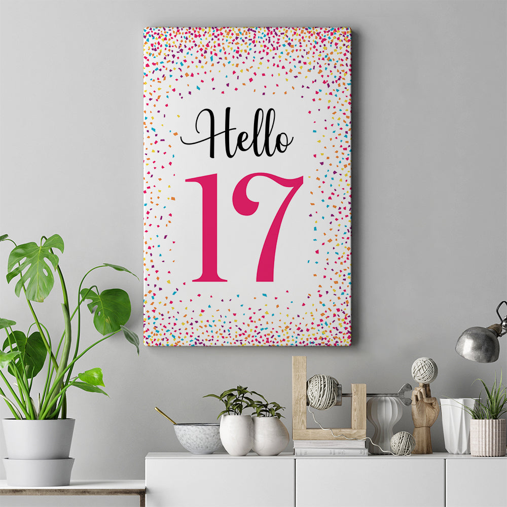 17th Birthday Party Decoration Custom Canvas Poster Birthday Gift For Her