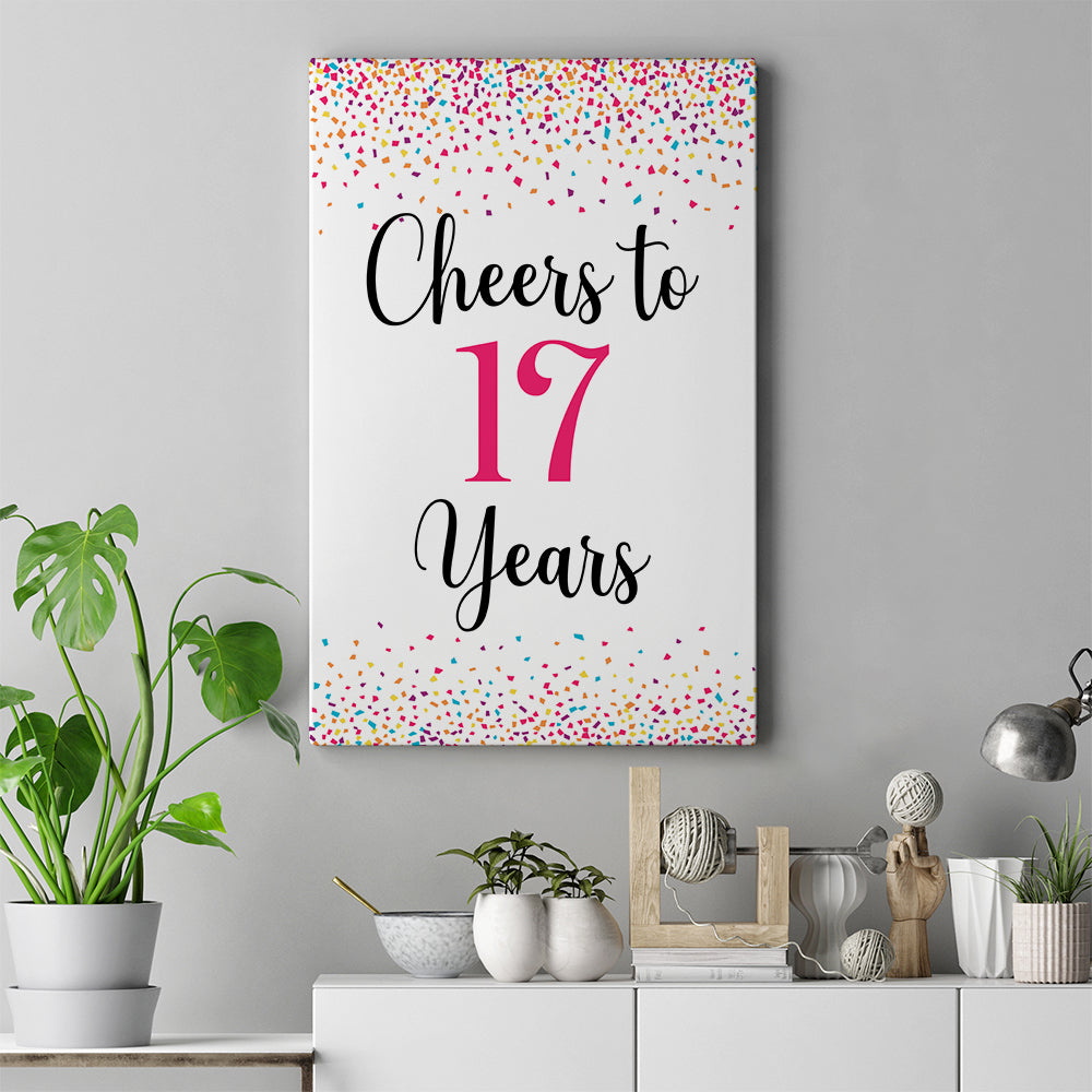 17th Birthday Party Decoration Custom Canvas Poster Birthday Gift For Her