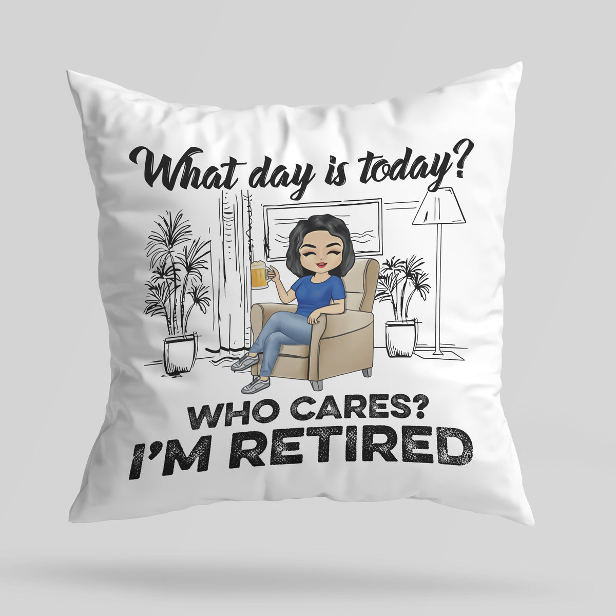 Retirement Linen Pillow