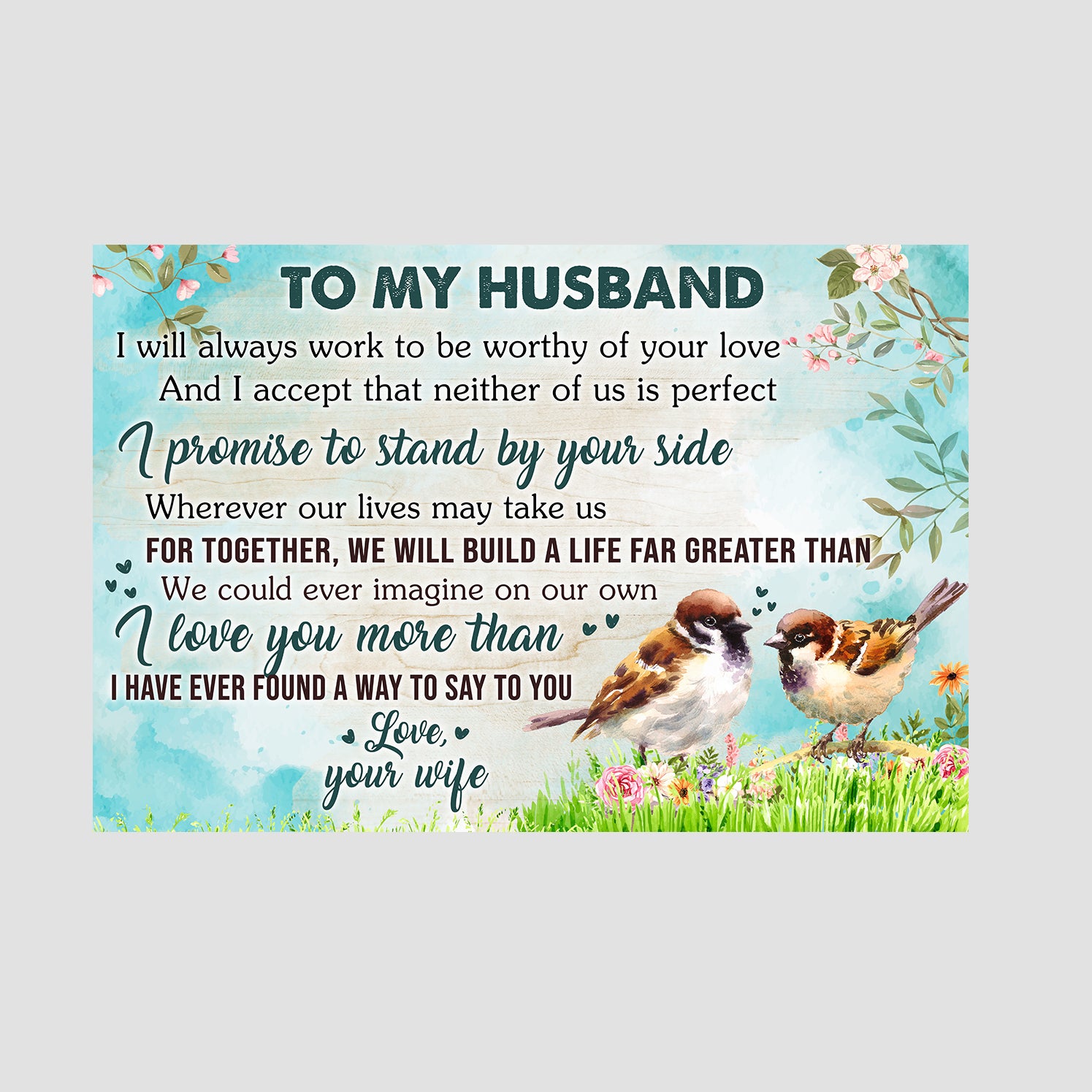 Poster Husband with text