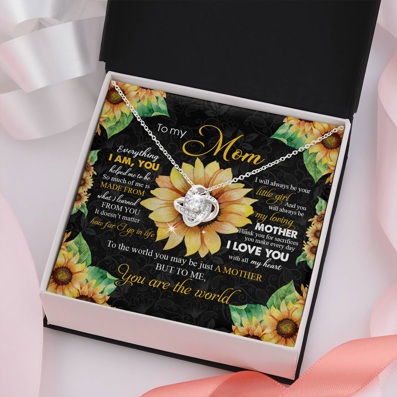 mom necklace white gold