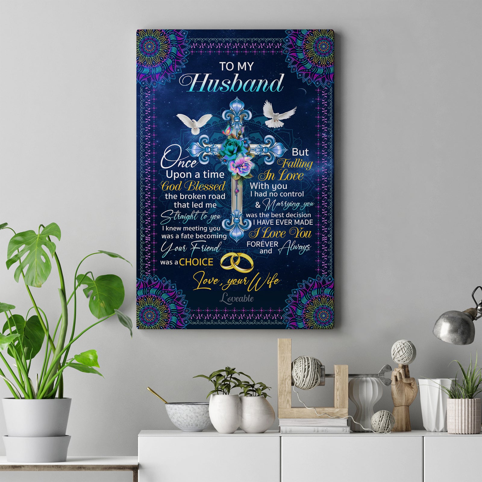 Husband camvas/poster with text 