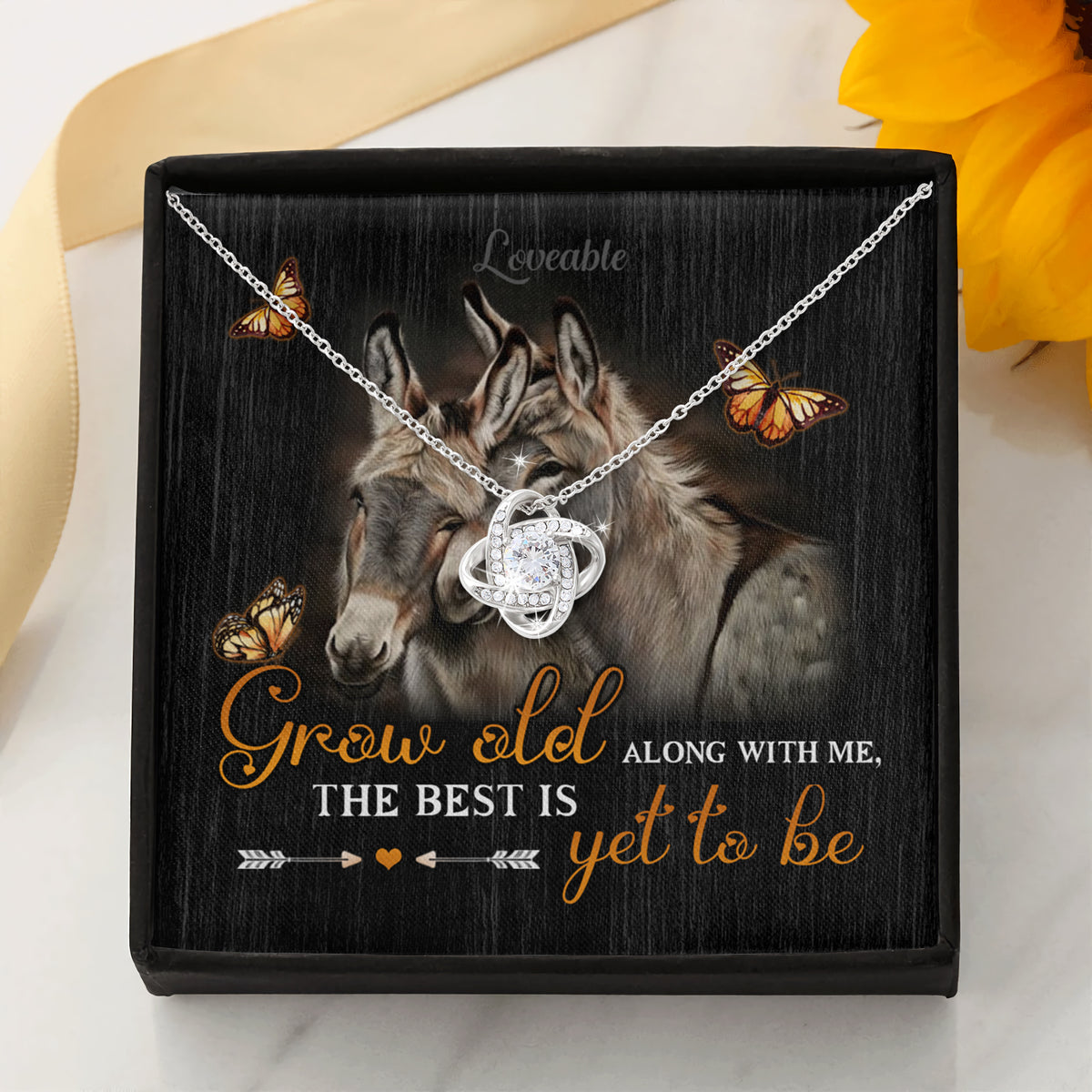 white gold cross necklace grow old along with me