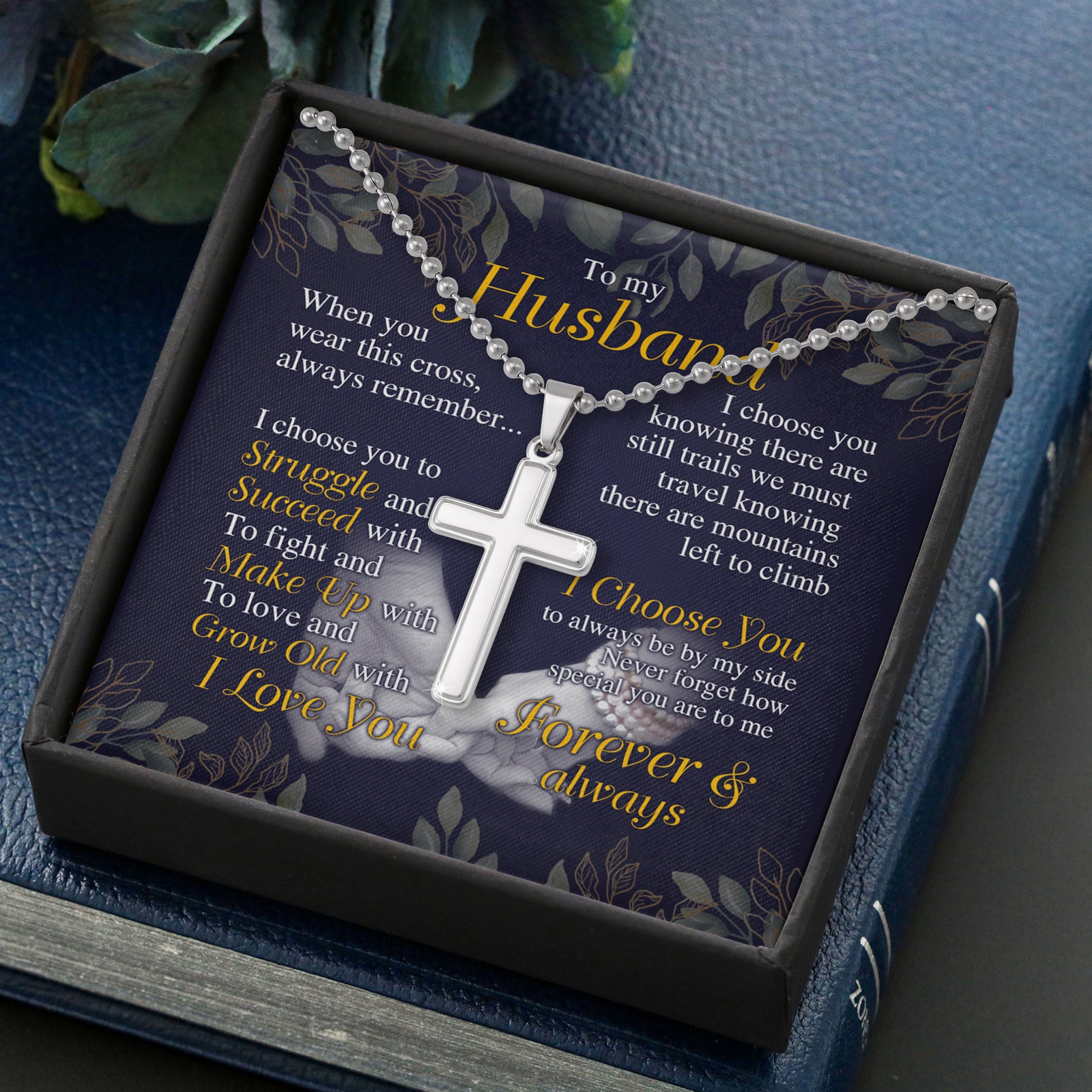 mens white stainless steel cross necklace