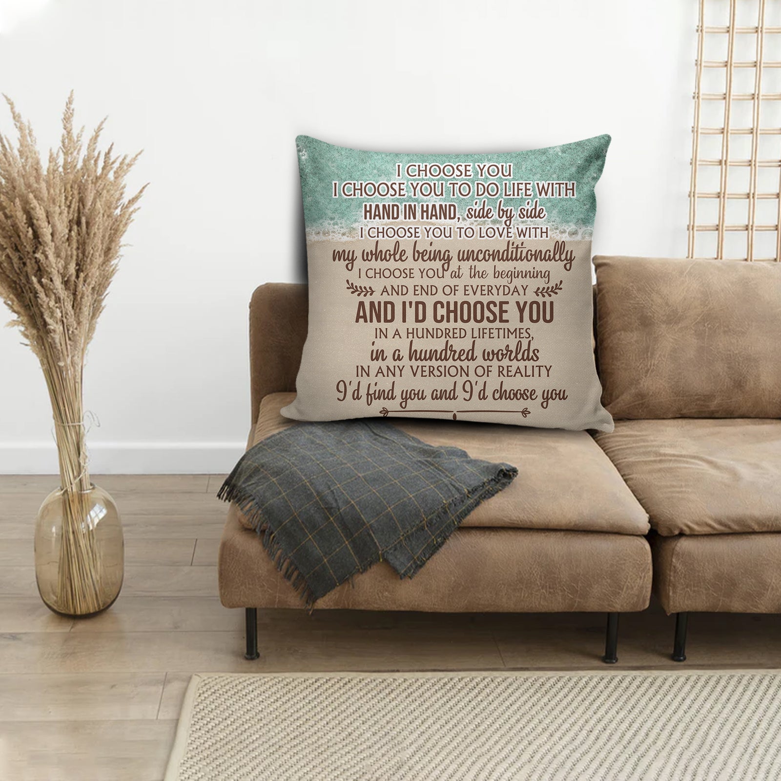 canvas story pillow for couple