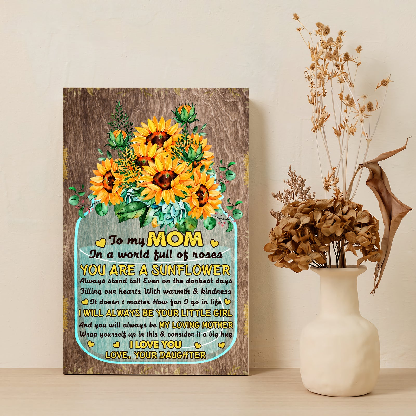 I will always be your Little Girl - Personalized Canvas Poster - Gifts for Mom