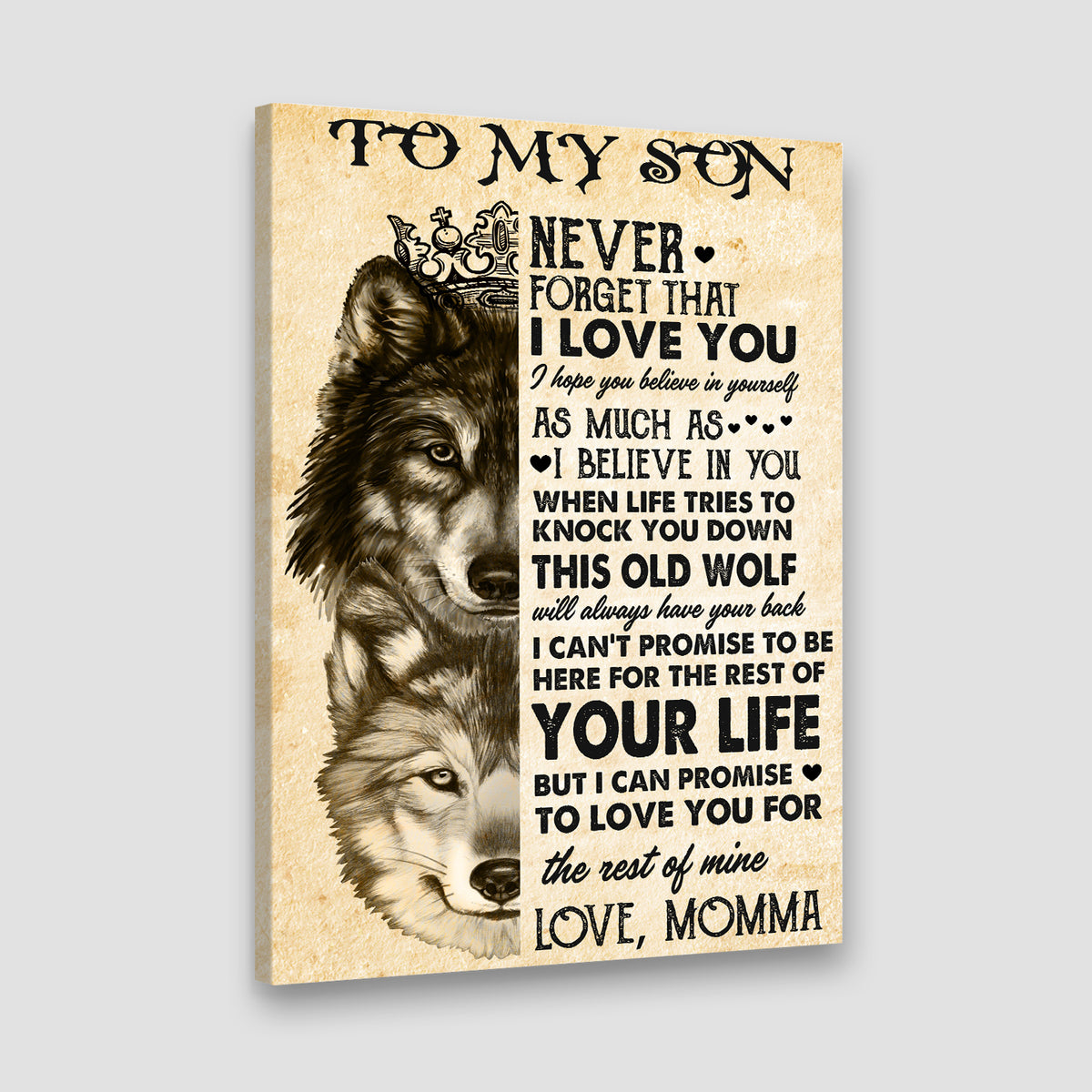 To My Son Never Forget That I Love You - Canvas/Poster - Birthday, Graduation Gifts for Adult Son - Son Gift from Mom