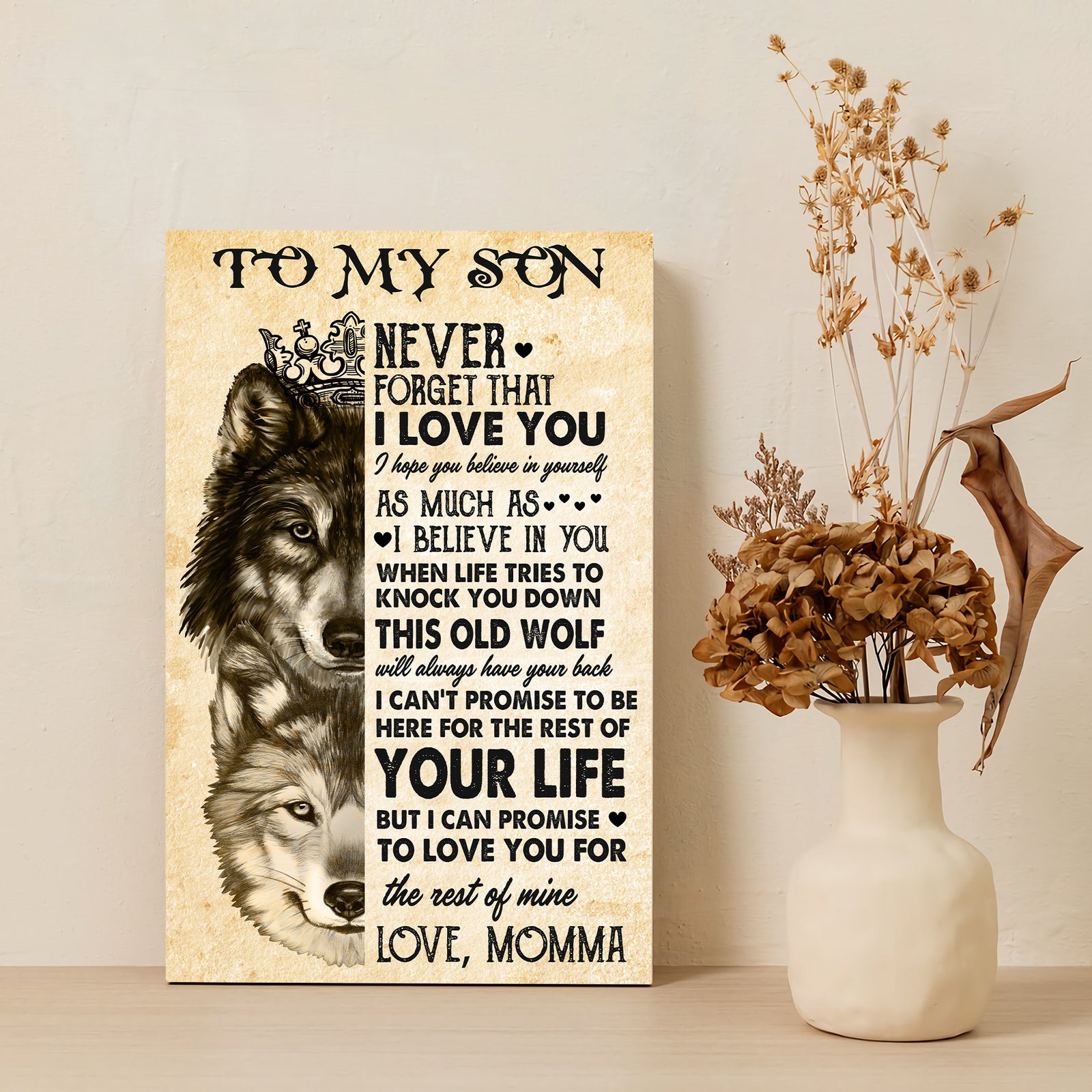 To My Son Never Forget That I Love You - Canvas/Poster - Birthday, Graduation Gifts for Adult Son - Son Gift from Mom