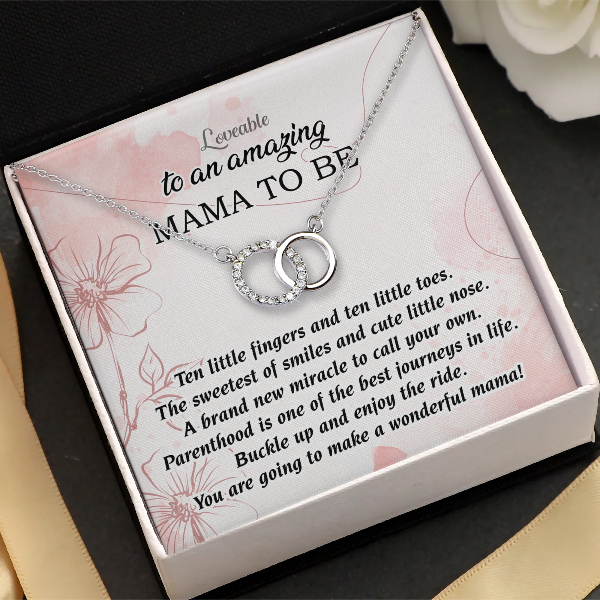 new mom necklace white gold