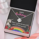 Wishing you a year fitted with rainbows - Birthday Gift - White gold necklace