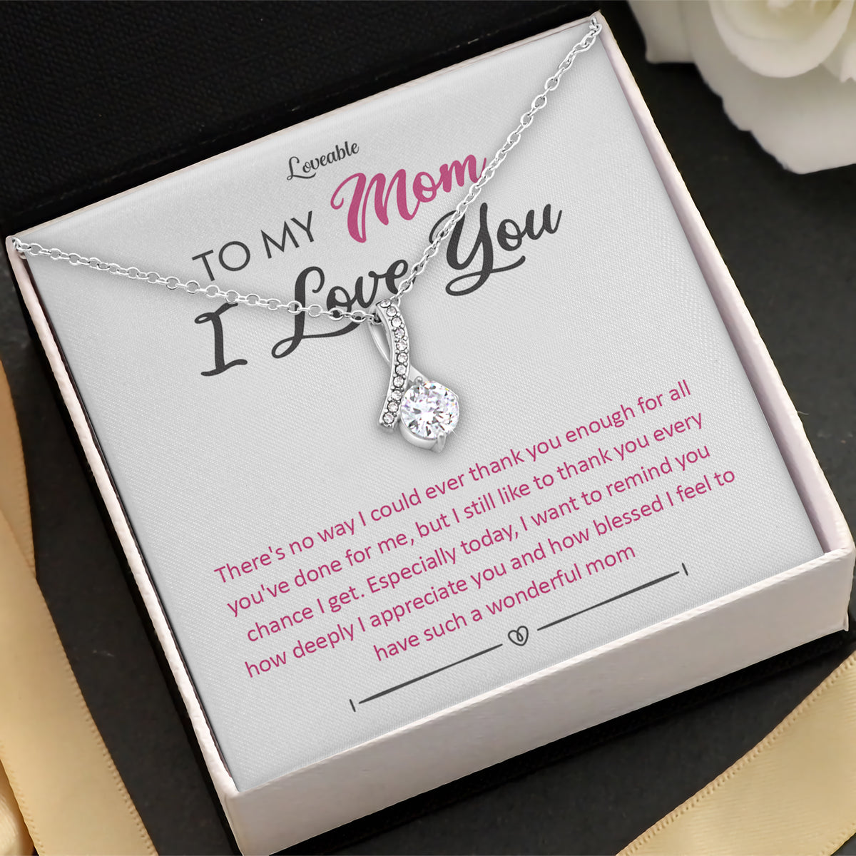 Letters To Mom I Love You Necklace Best Gift For Mom