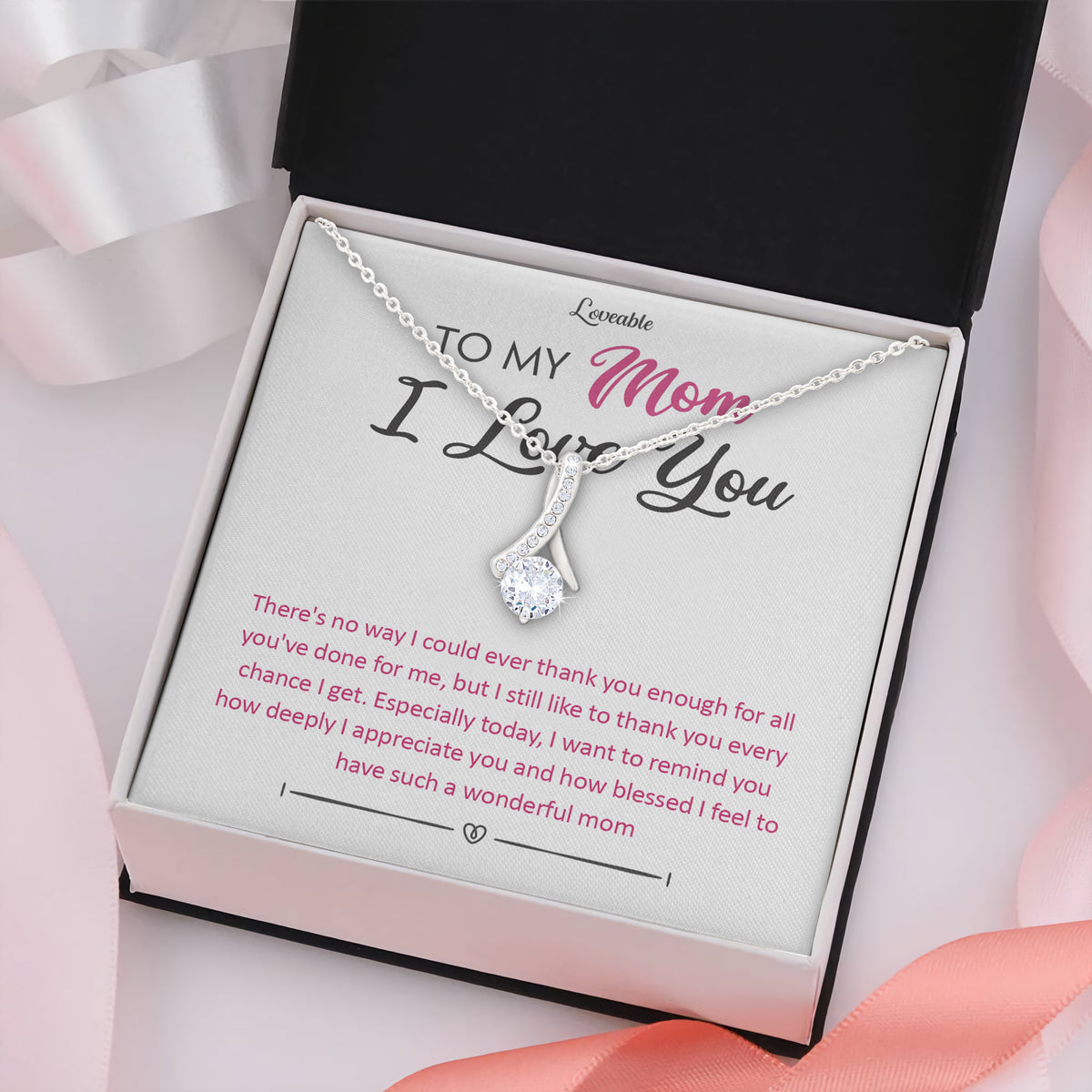Letters To Mom I Love You Necklace Best Gift For Mom