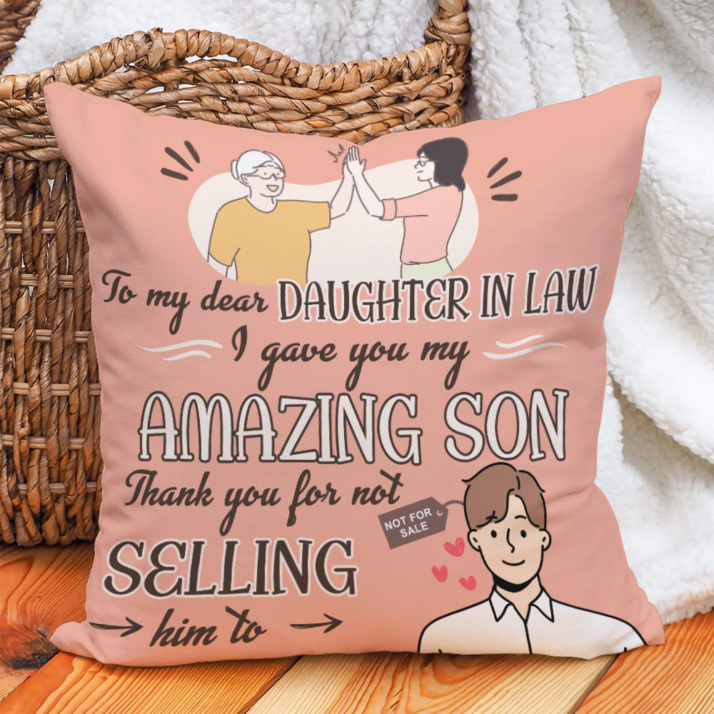Daughter in law canvas pillow