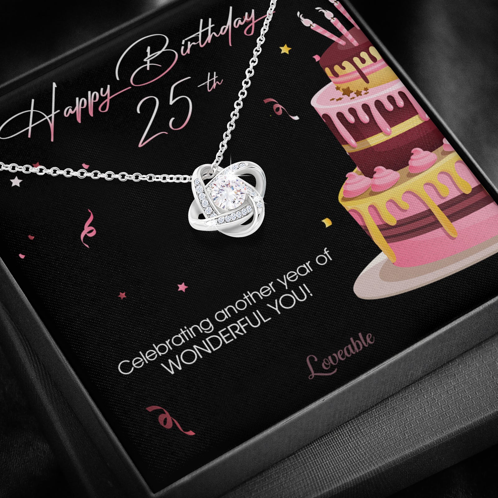 Happy Birthday 25th Celebrating Another Year Of Wonderful You Personalized Necklace