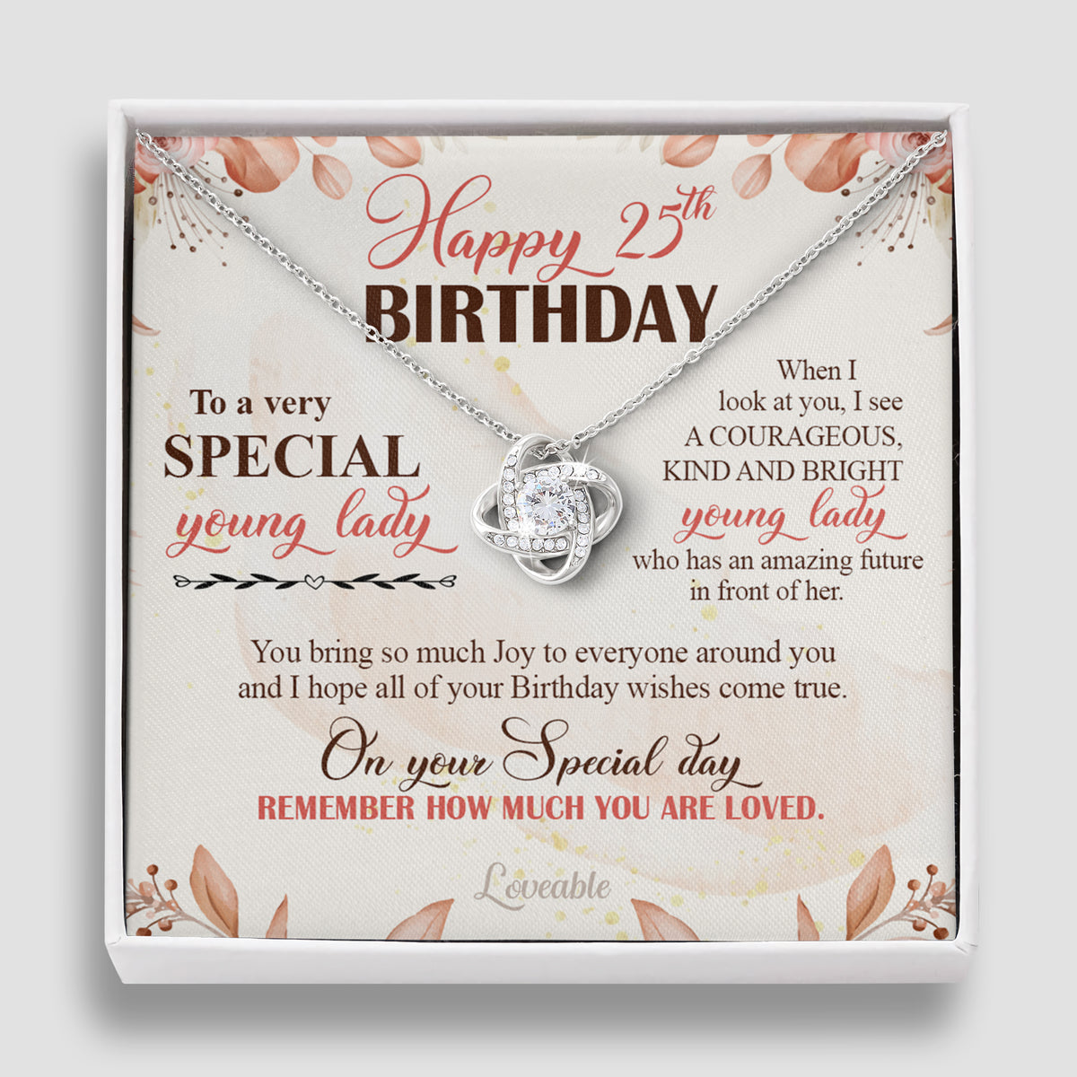 Happy 25th Birthday to a very Special Young Lady - Personalized Necklace - 25th Birthday Gifts for Her