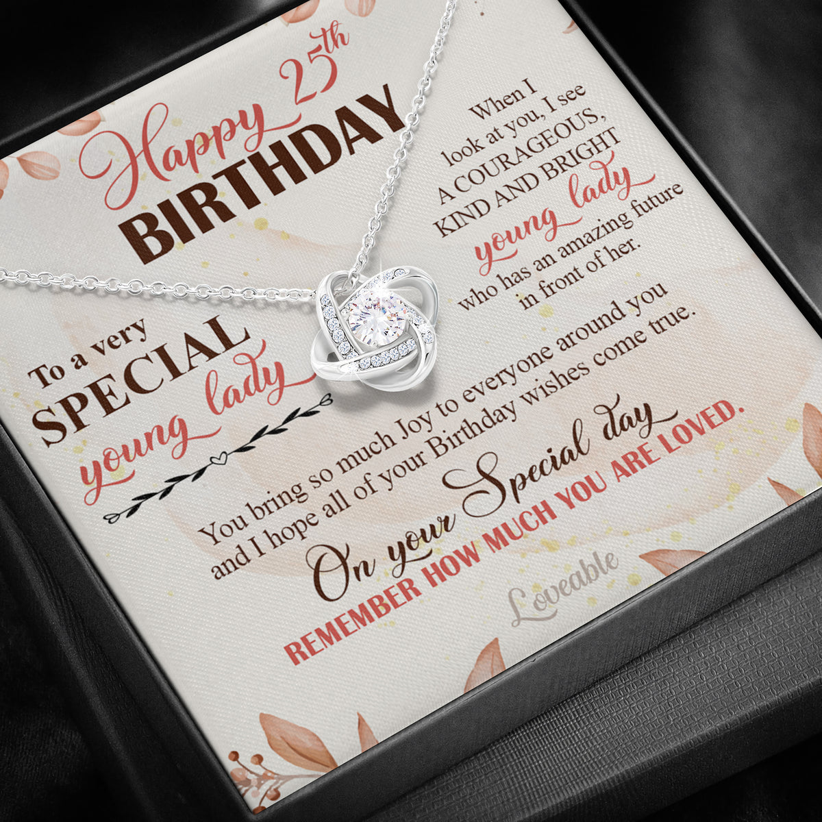 Happy 25th Birthday to a very Special Young Lady - Personalized Necklace - 25th Birthday Gifts for Her