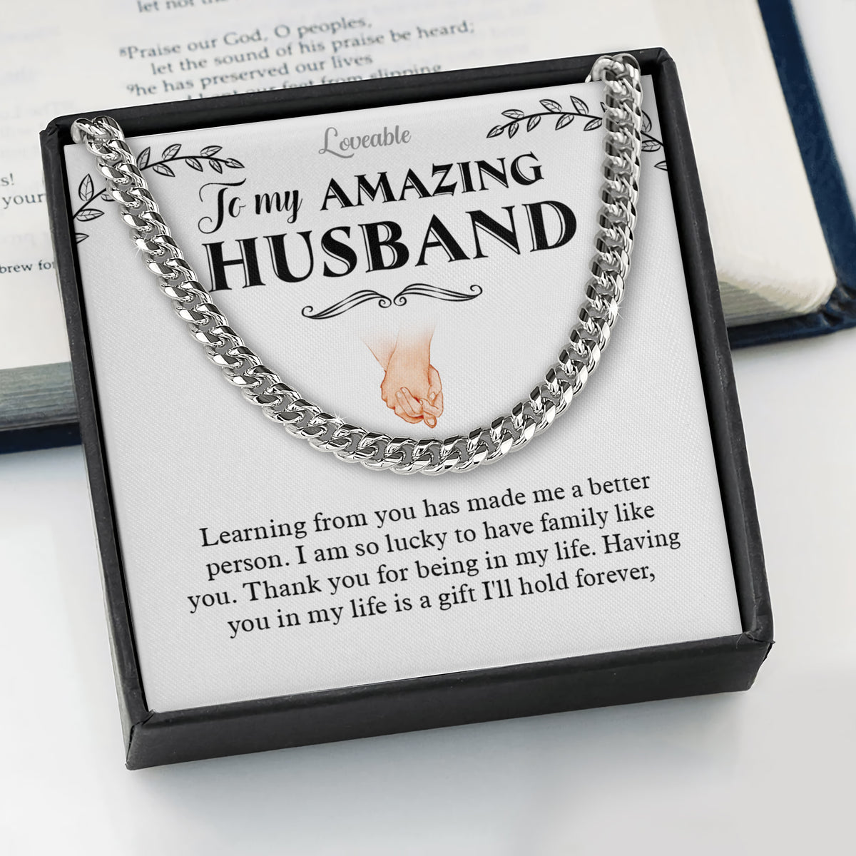 To My Amazing Husband Cuban Link Chain Best Birthday Gifts For Husband