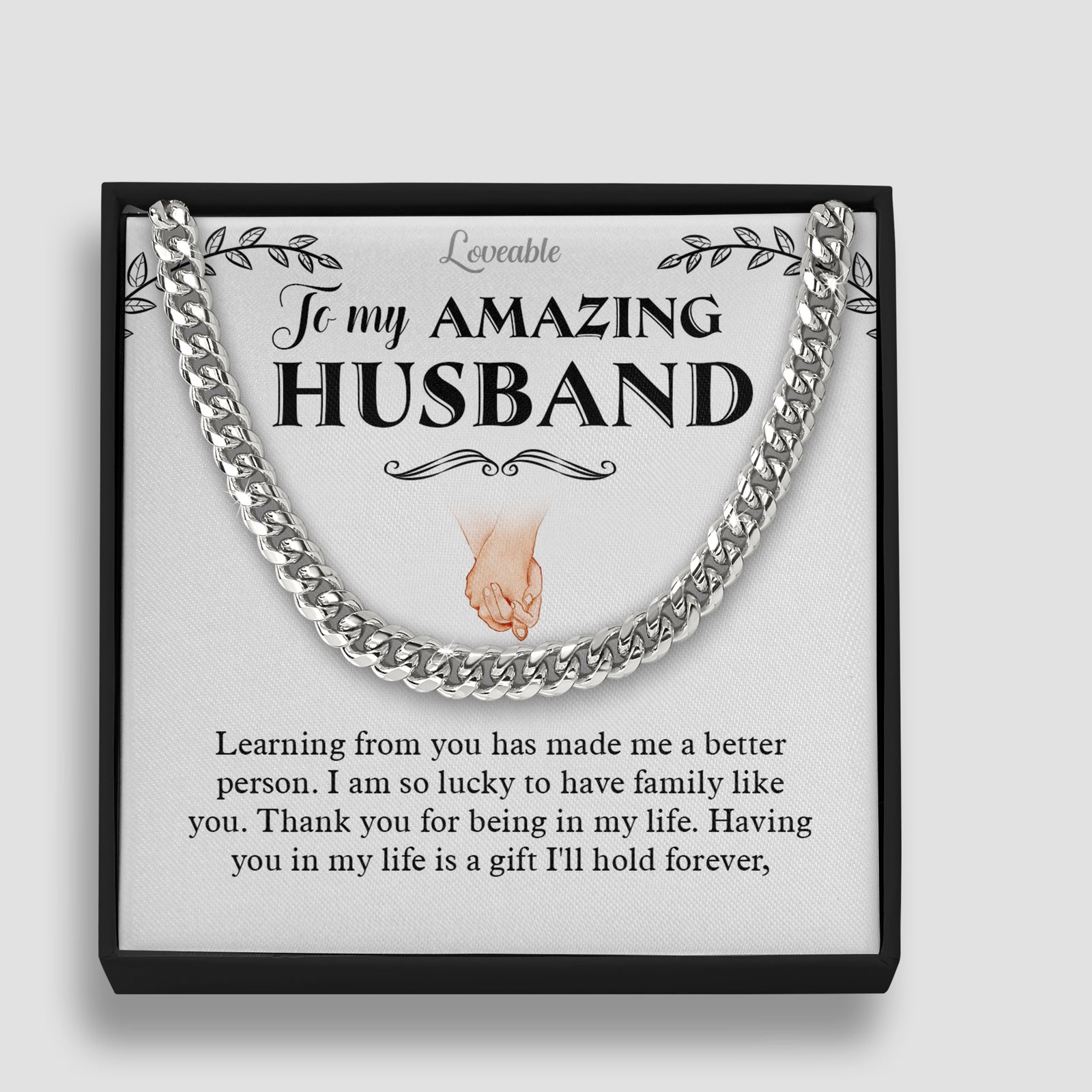 To My Amazing Husband Cuban Link Chain Best Birthday Gifts For Husband