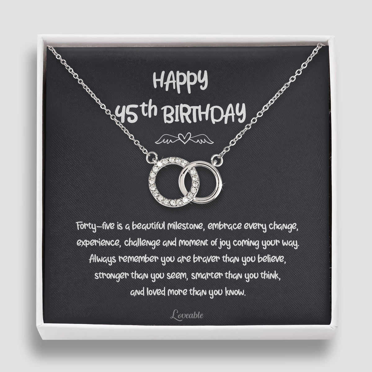 Happy 45th Birthday Personalized Necklace
