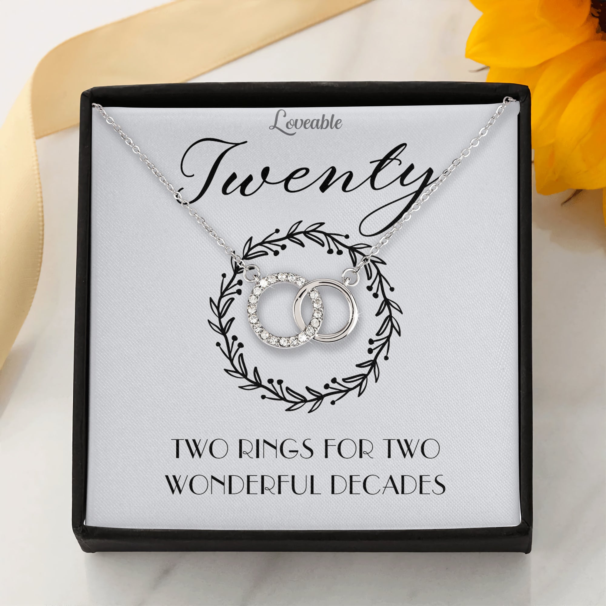 Happy 20th Birthday Gift - Meaningful Necklace w/ Message Card