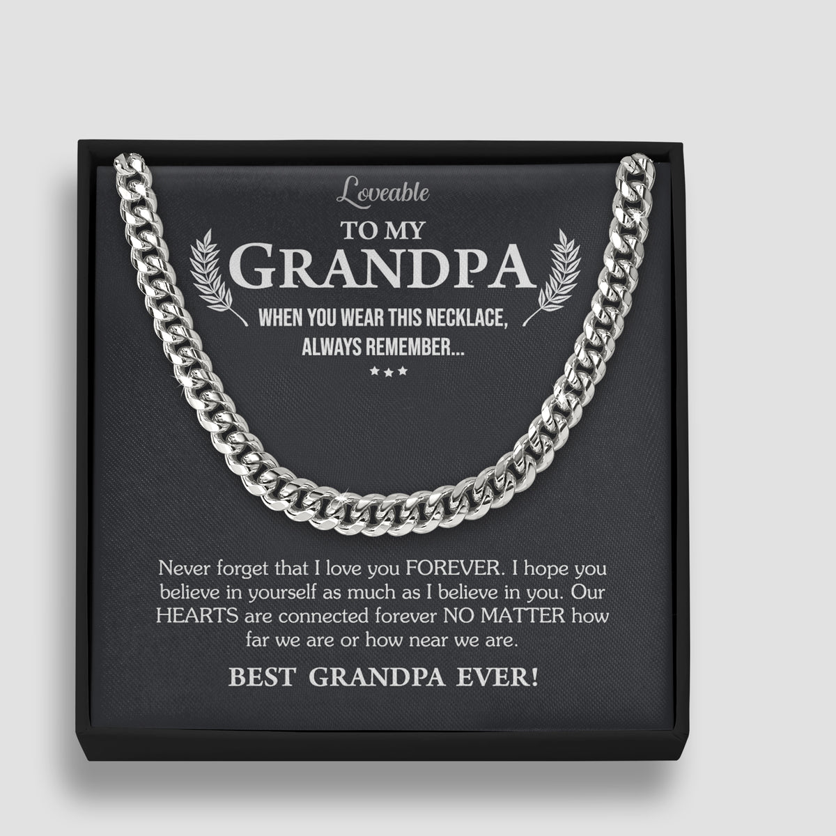 To My Best Grandpa Ever - Personalized Necklace - Birthday Gift for Grandpa