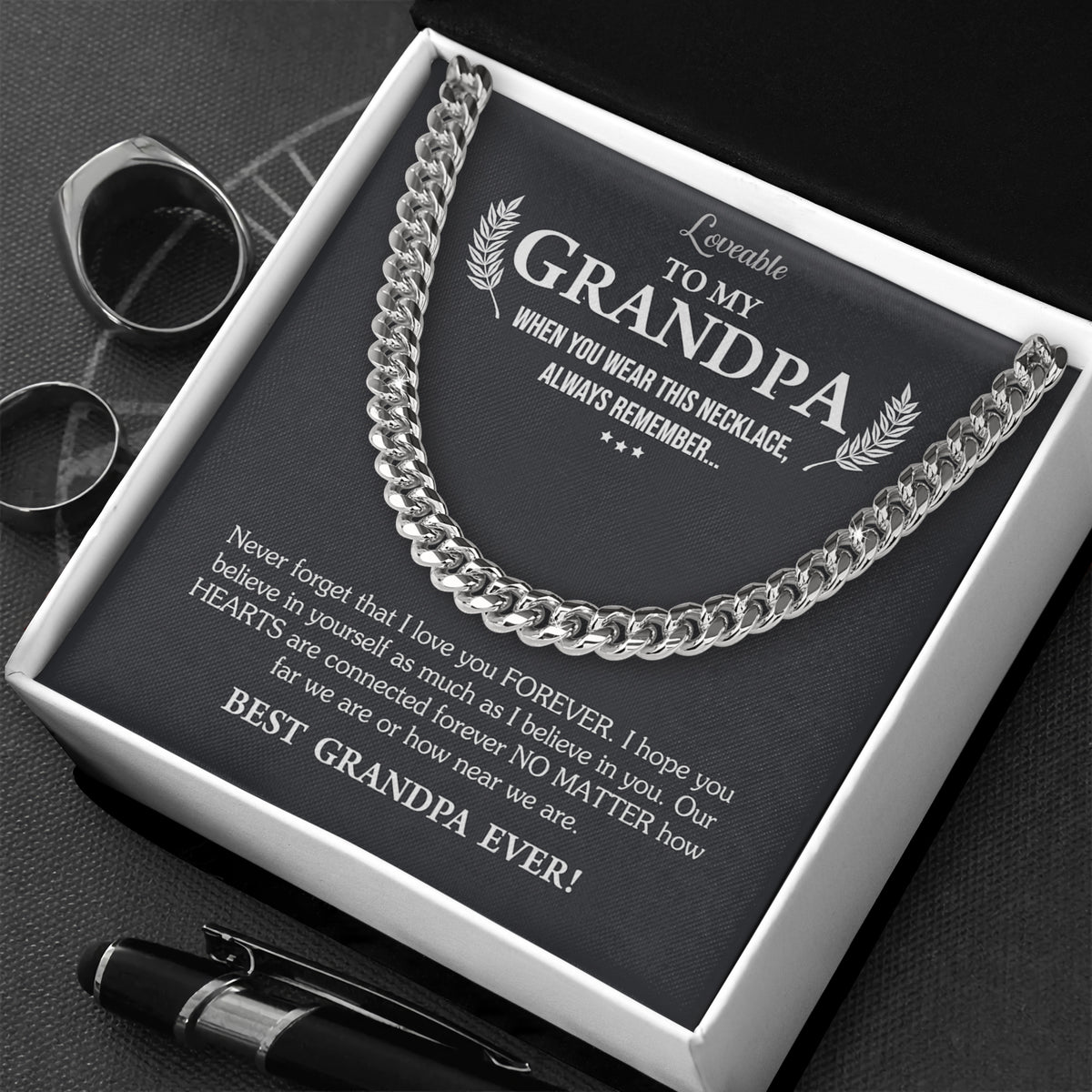 To My Best Grandpa Ever - Personalized Necklace - Birthday Gift for Grandpa