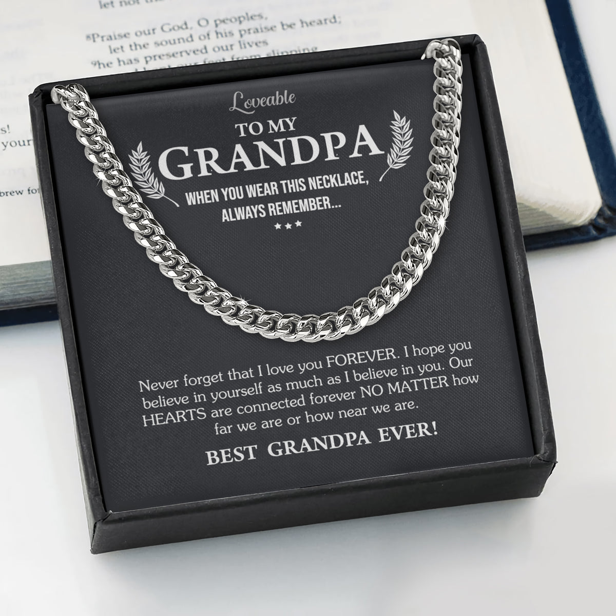 To My Best Grandpa Ever - Personalized Necklace - Birthday Gift for Grandpa