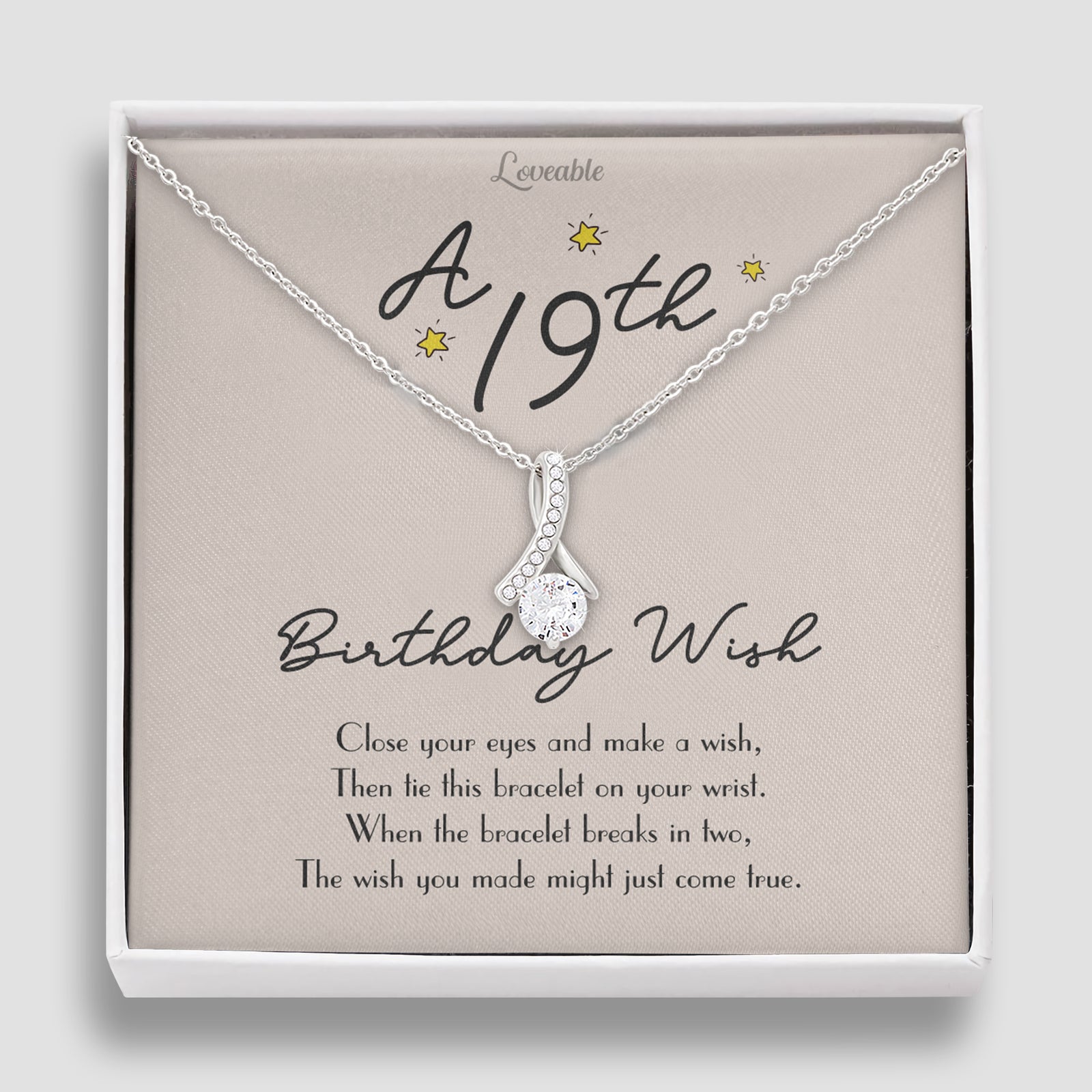Happy 19th Birthday Special Necklace Birthday Gift For Her