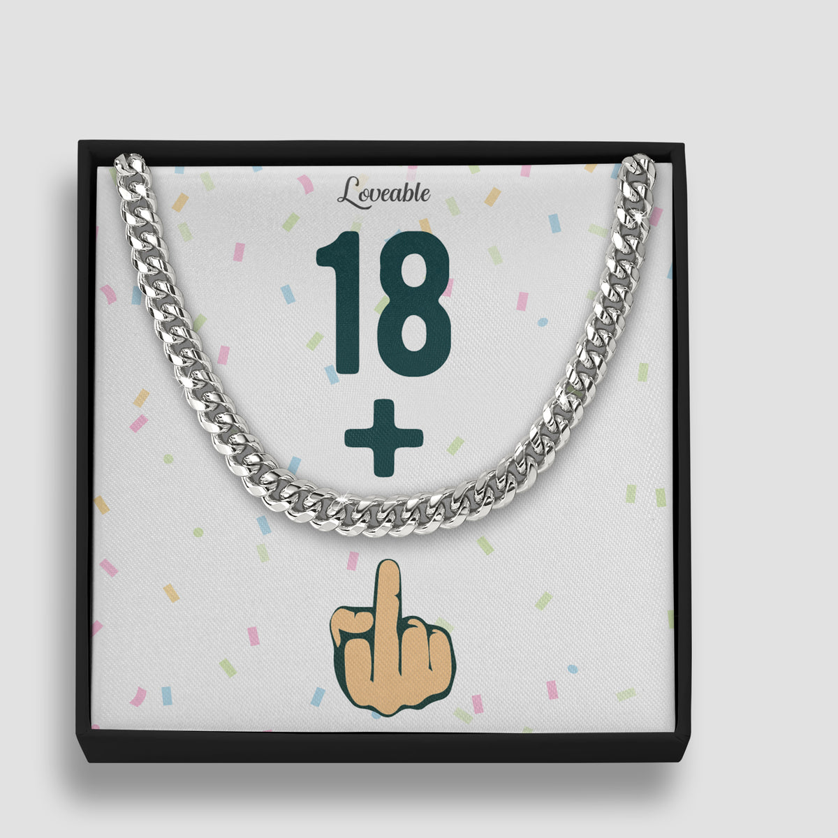 Happy 19th Birthday - Funny Stainless Steel Cuban Link Chain