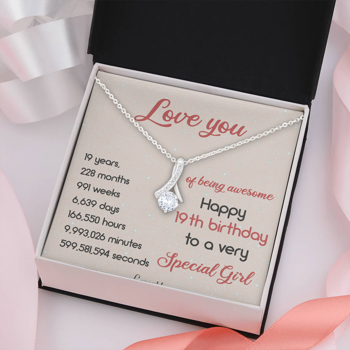 Happy 19th Birthday Special Necklace Birthday Gift For Daughter