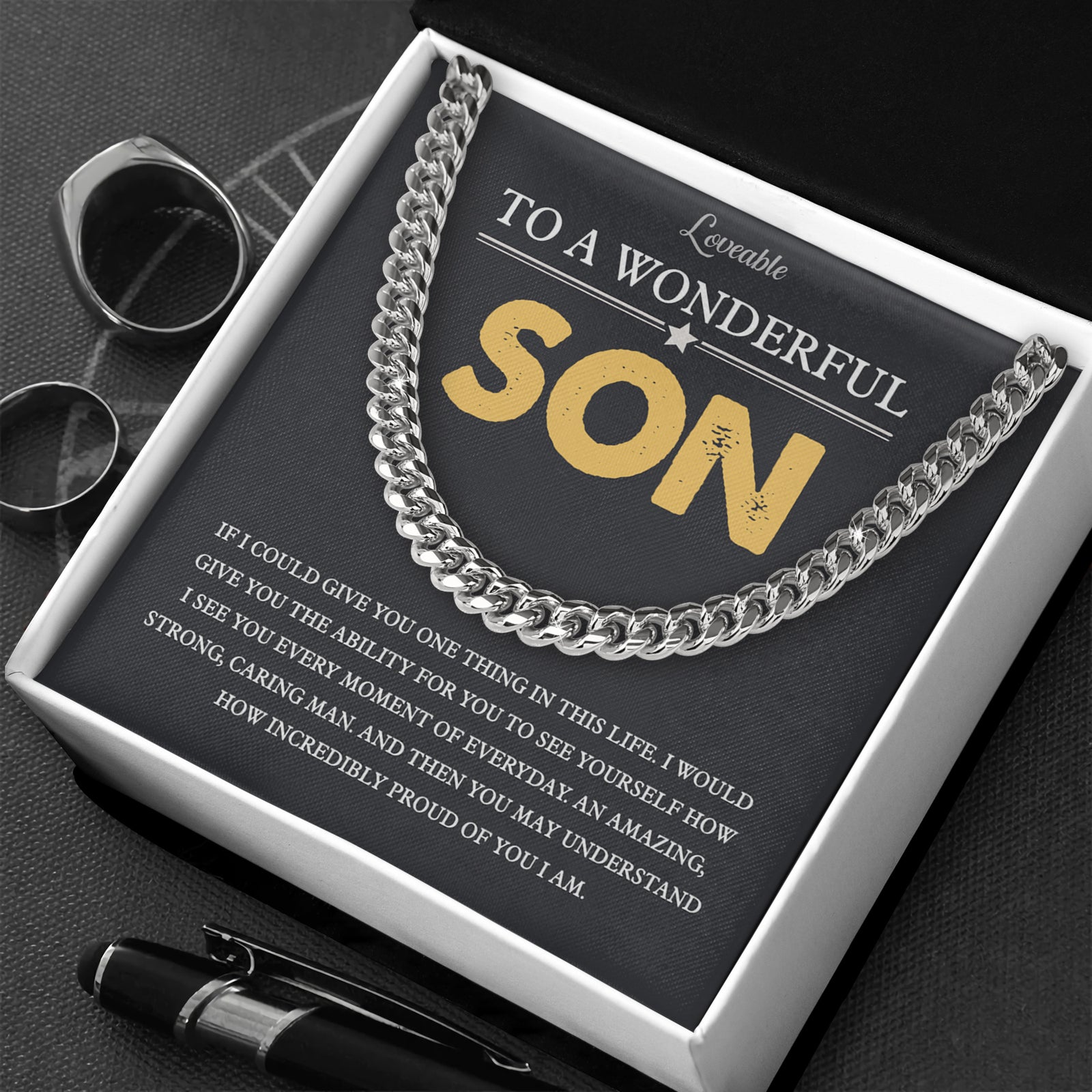 To A Wonderful Son Personalized Necklace