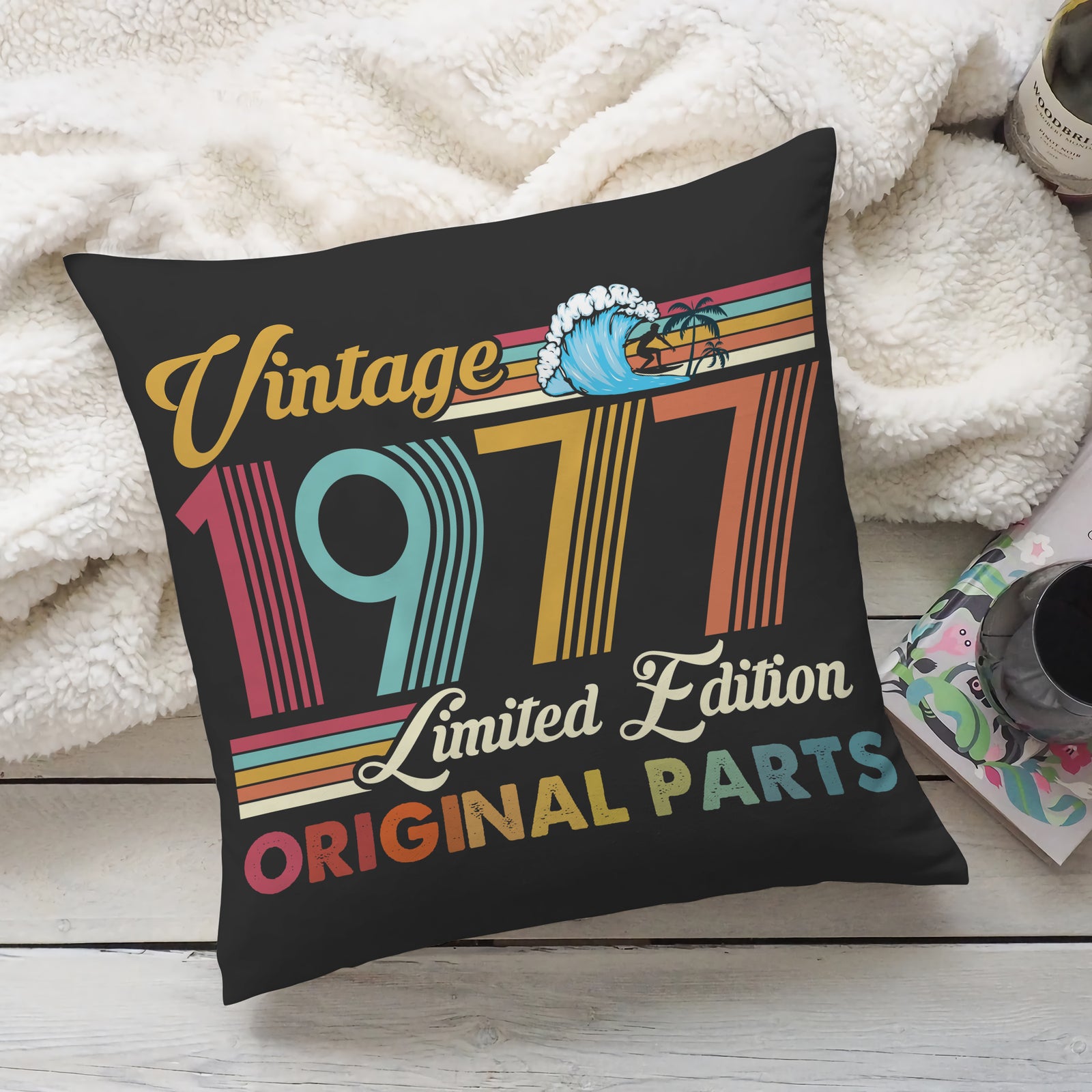 Vintage 1977 Limited Edition Original Parts Canvas Pillow