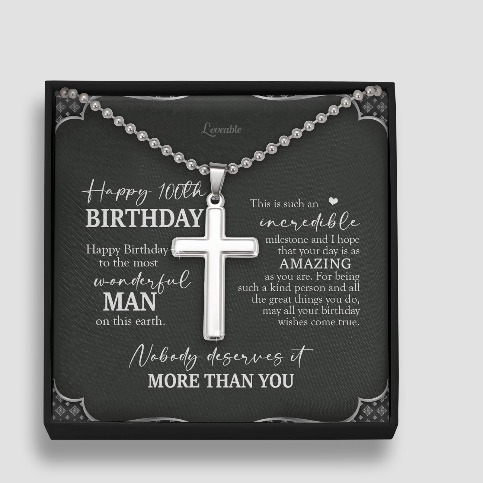 Happy Birthday To The Most Wonderful Man On This Earth Personalized Cross Necklace
