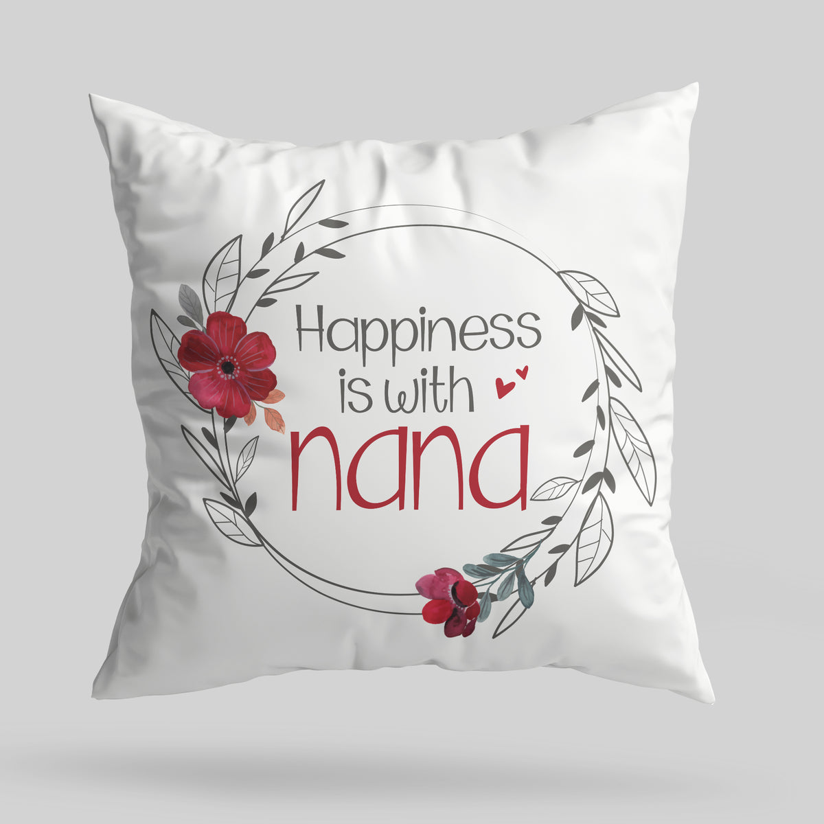 Happiness Is With Nana - Canvas Pillow - Gift For Nana