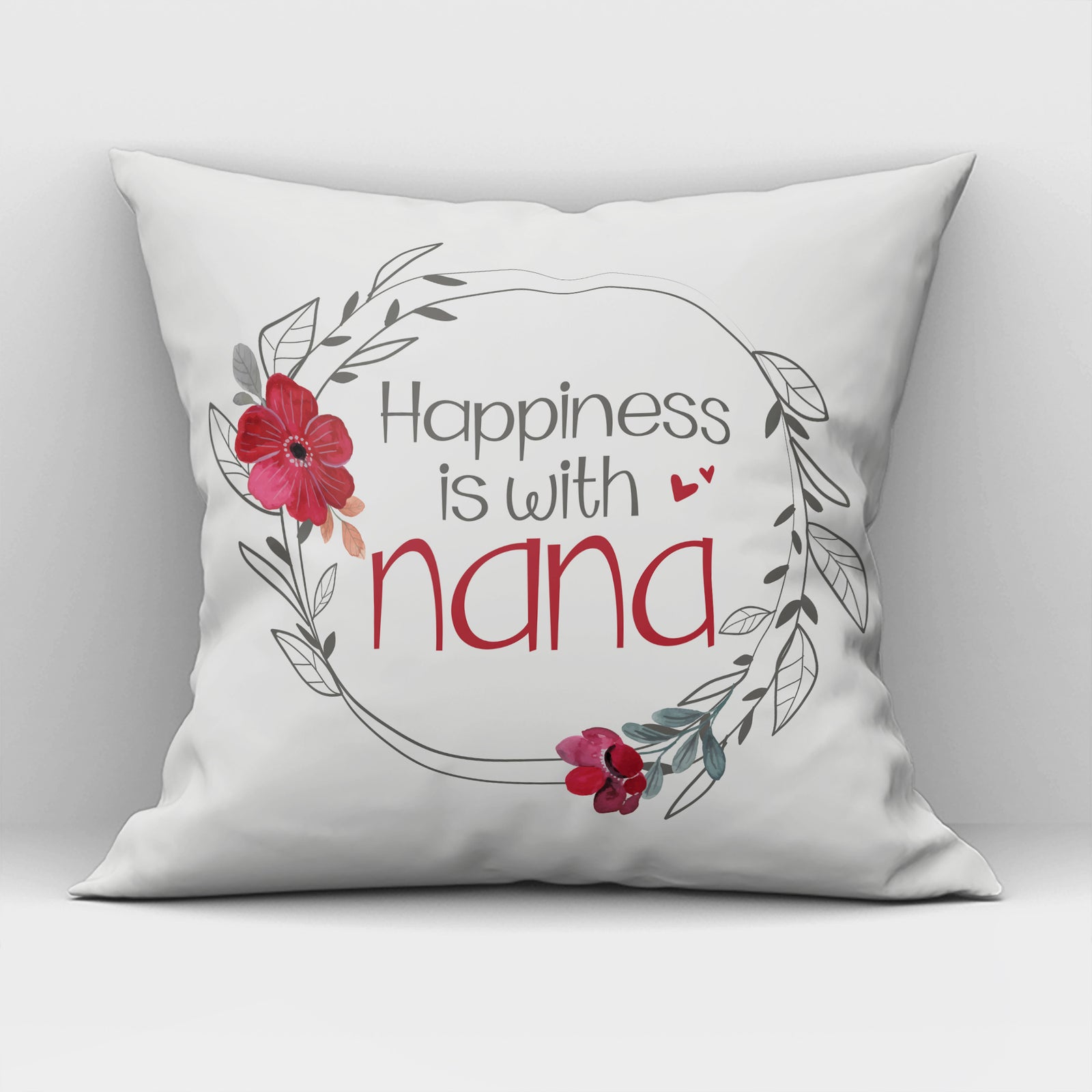 Happiness Is With Nana - Canvas Pillow - Gift For Nana